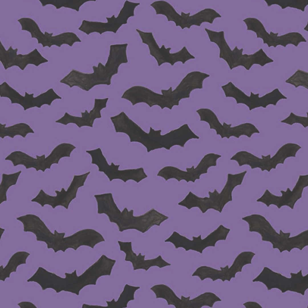 Purple Gothic, Black bat silhouettes, solid lavender background, SD Desktop Wallpaper