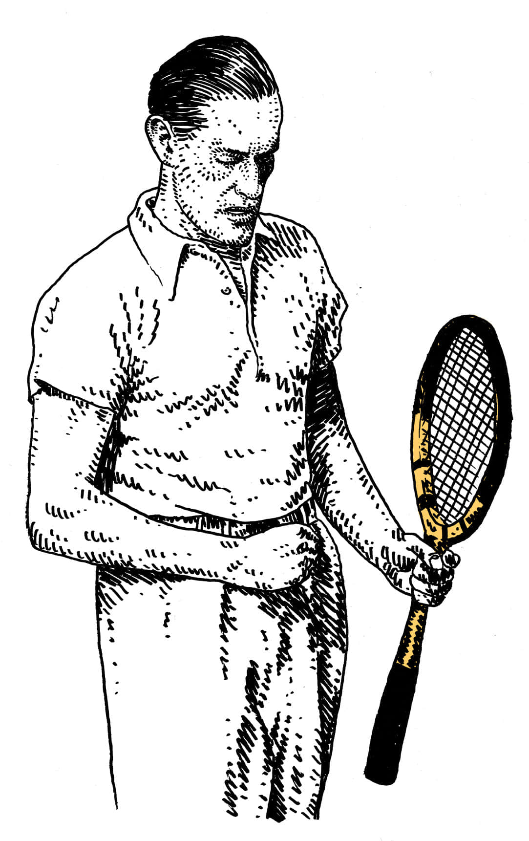 Gottfried Von Cramm, polo shirt, tennis racket, HD Phone Wallpaper
