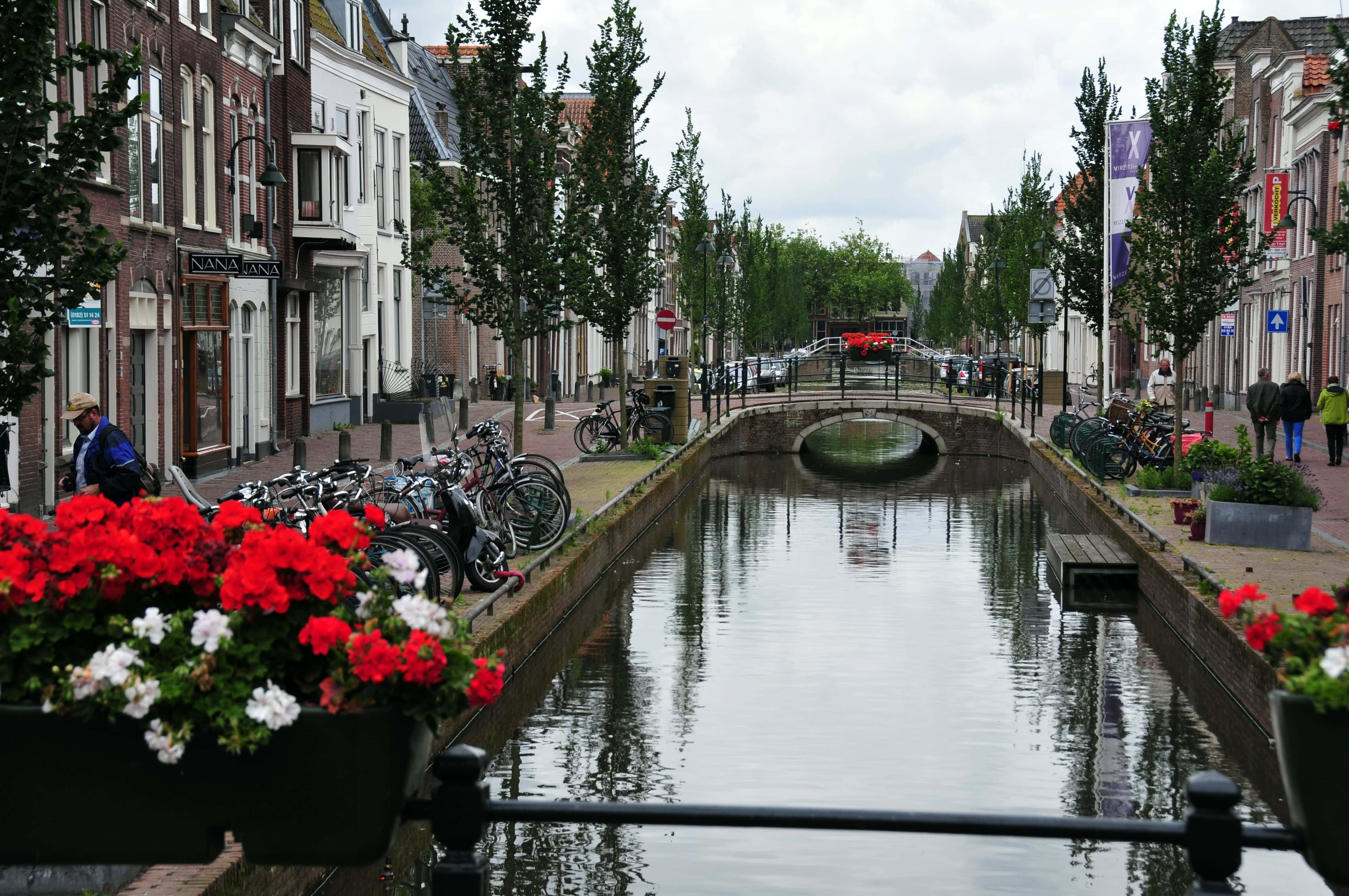 Gouda, canal, street scene, 4K Desktop Wallpaper