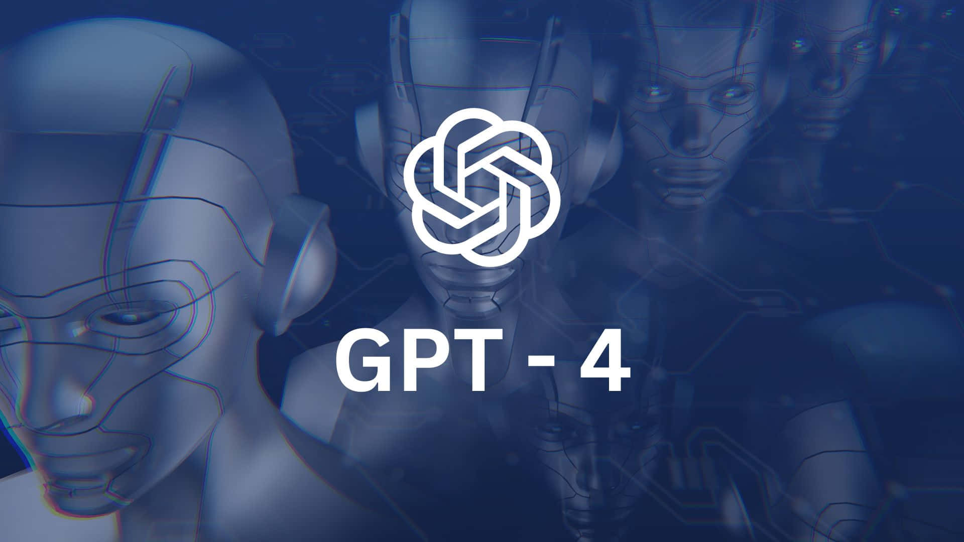 GPT-4, blue tones, glowing GPT-4 logo, Full HD Desktop Wallpaper