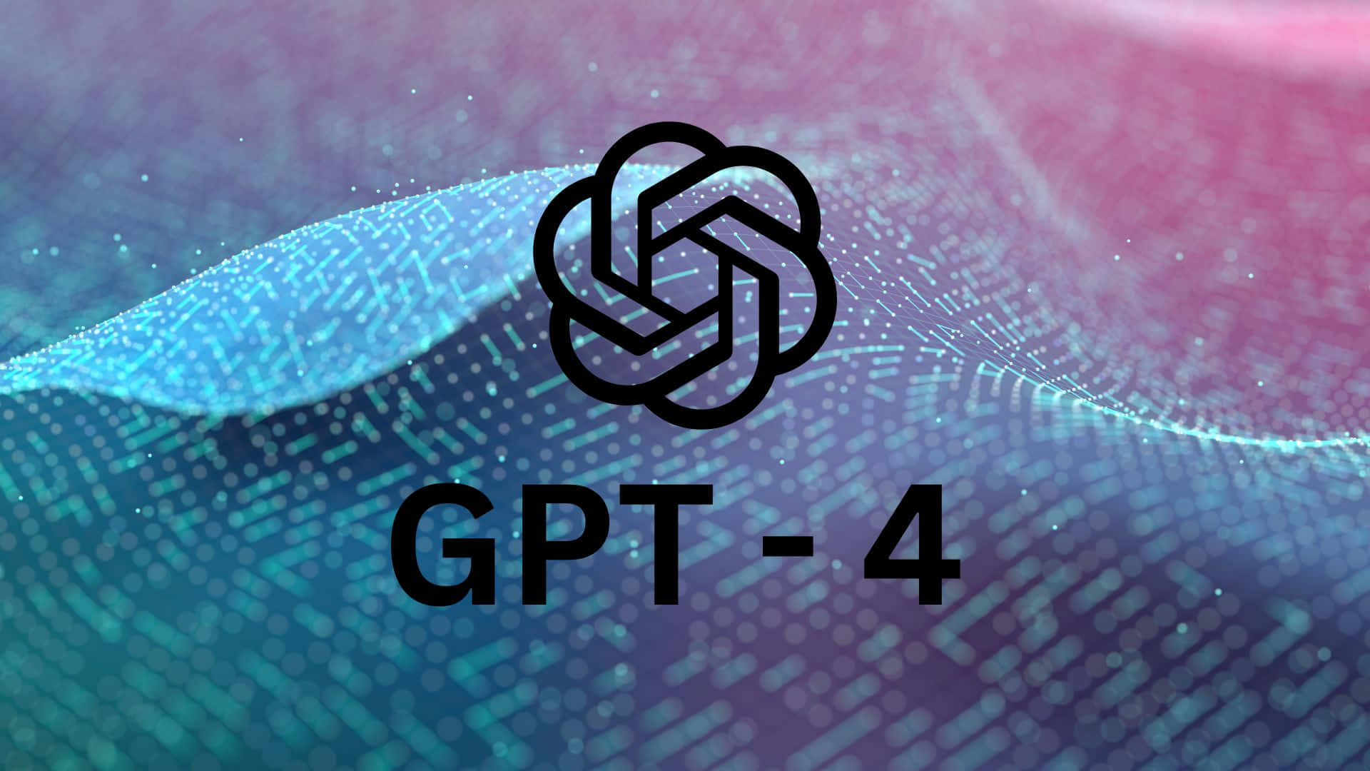 GPT-4, logo, digital wave, Full HD Desktop Wallpaper