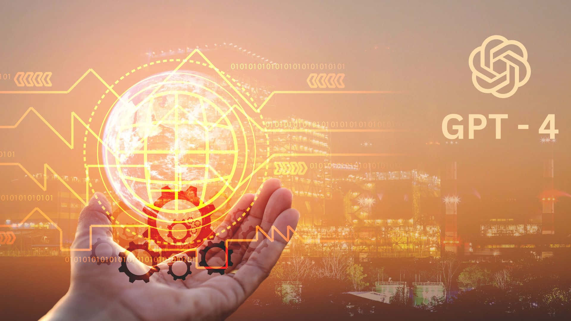GPT-4, circuitry, binary code, Full HD Desktop Wallpaper