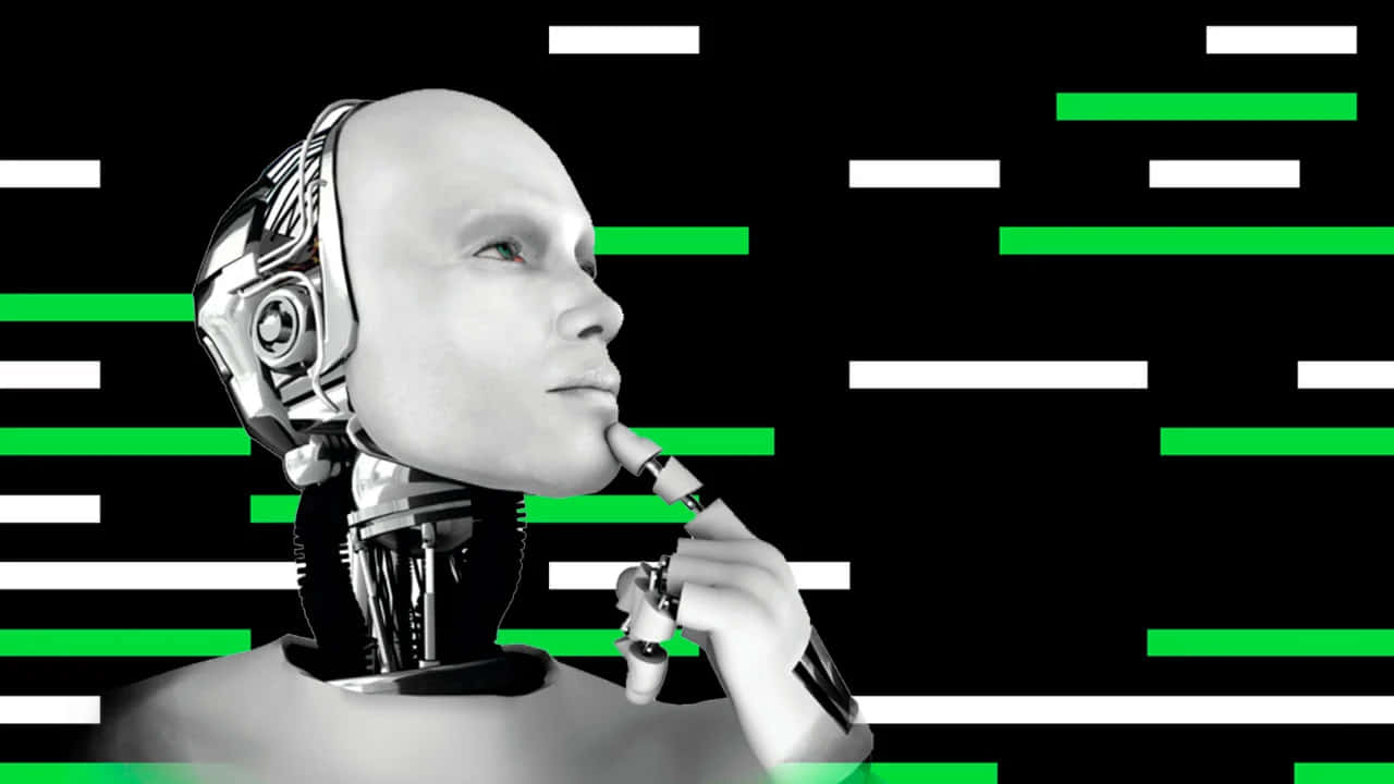 GPT-4, human-like face, mechanical neck, HD Desktop Wallpaper