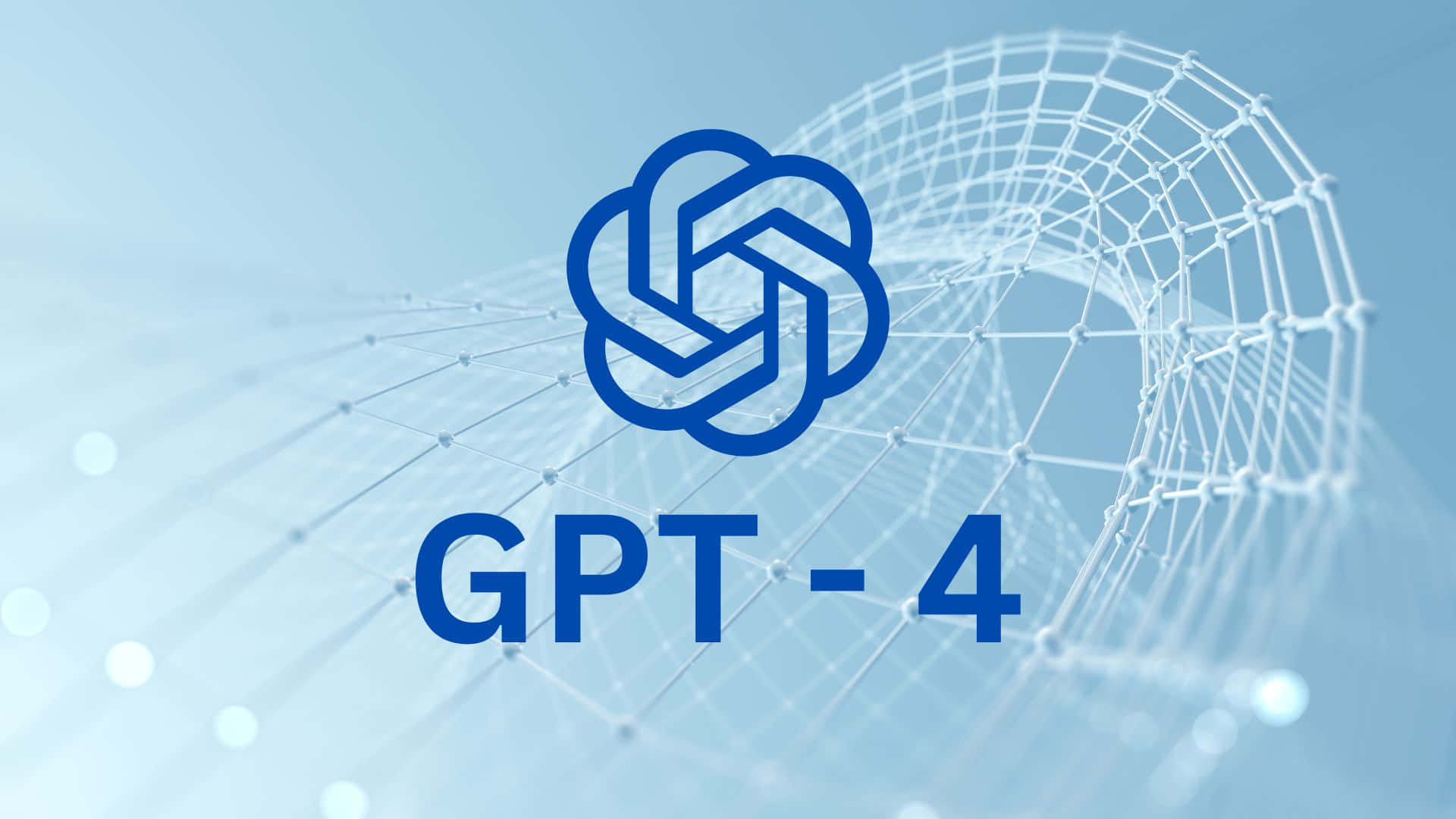 GPT-4, blue code streams, futuristic wireframe tunnel, Full HD Desktop Wallpaper