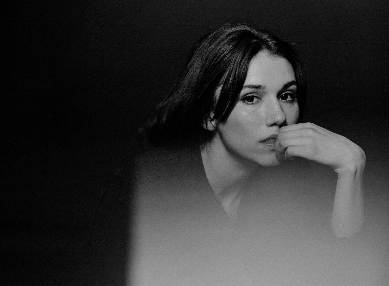 Grace Fulton, black and white portrait, woman, HD Desktop Wallpaper