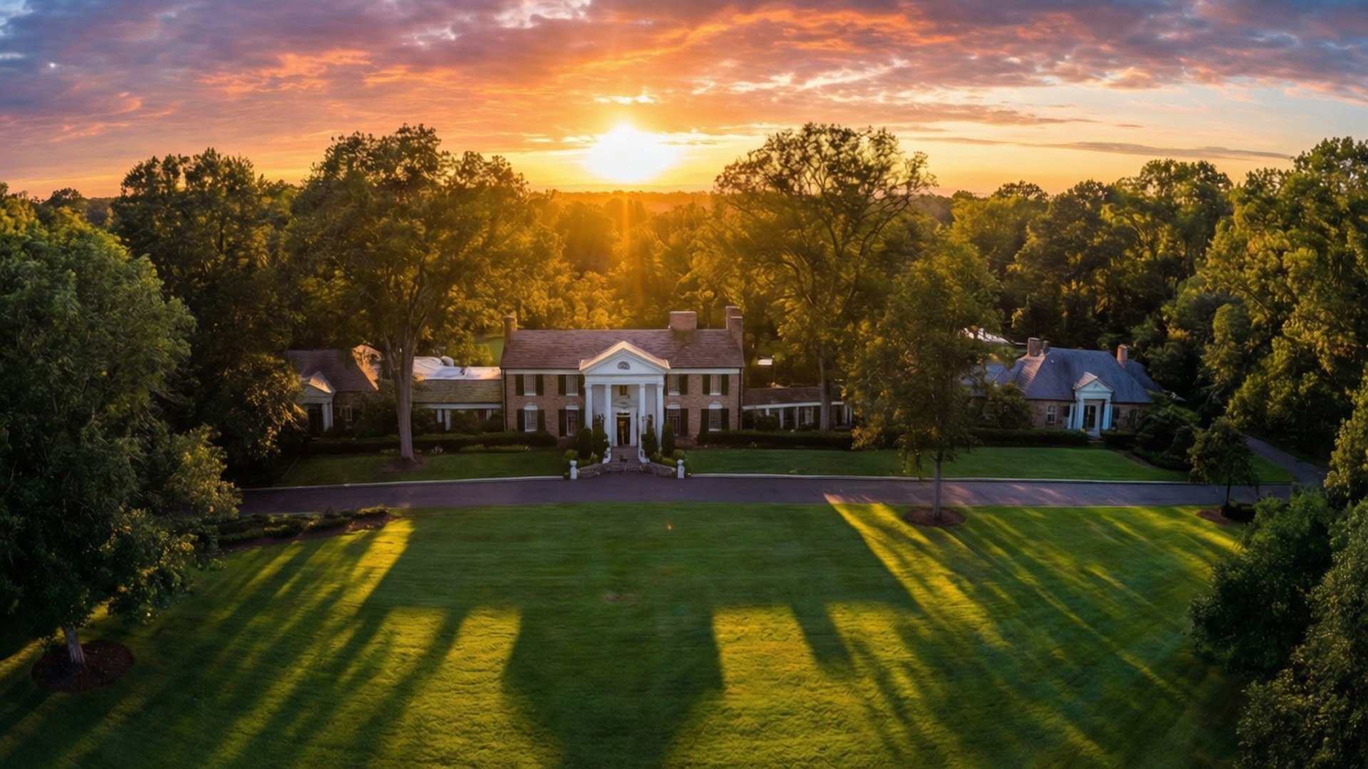 Graceland, sunrise, golden sunset light, Full HD Desktop Wallpaper