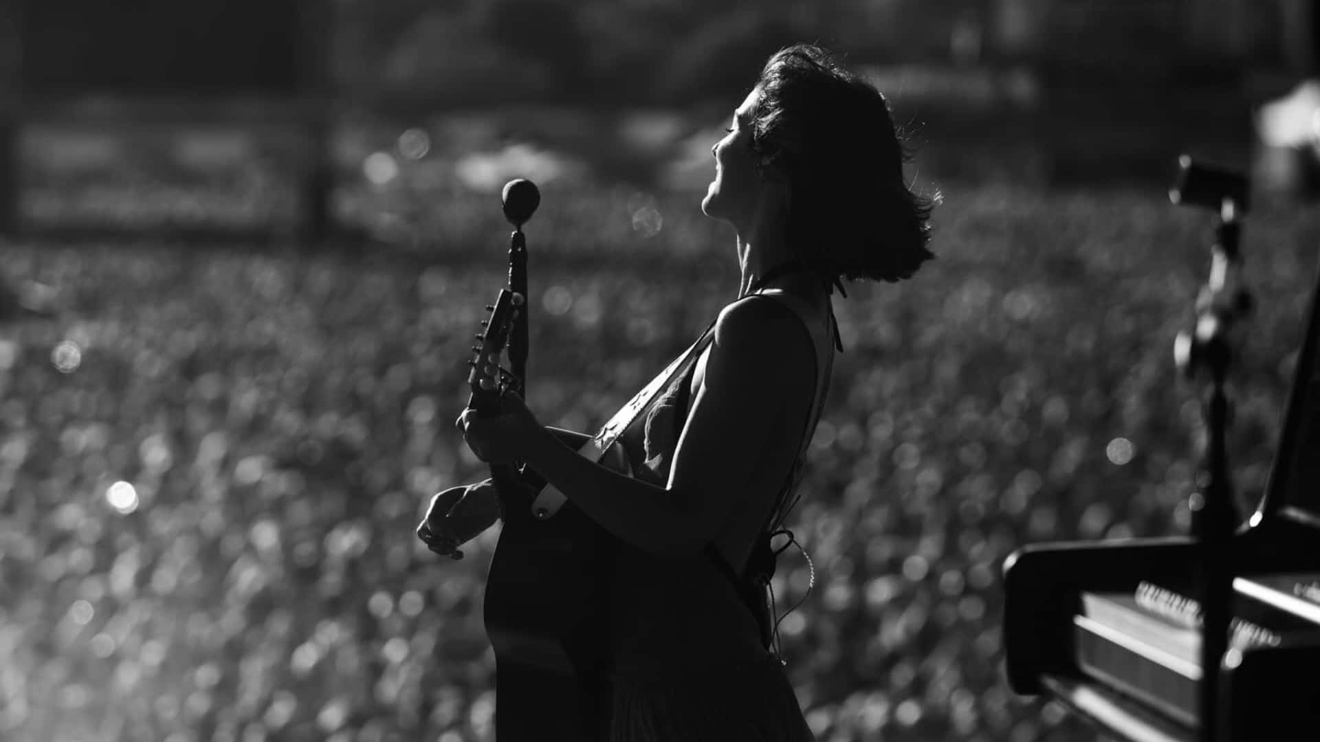 Gracie Abrams, live performance, silhouette, Full HD Desktop Wallpaper