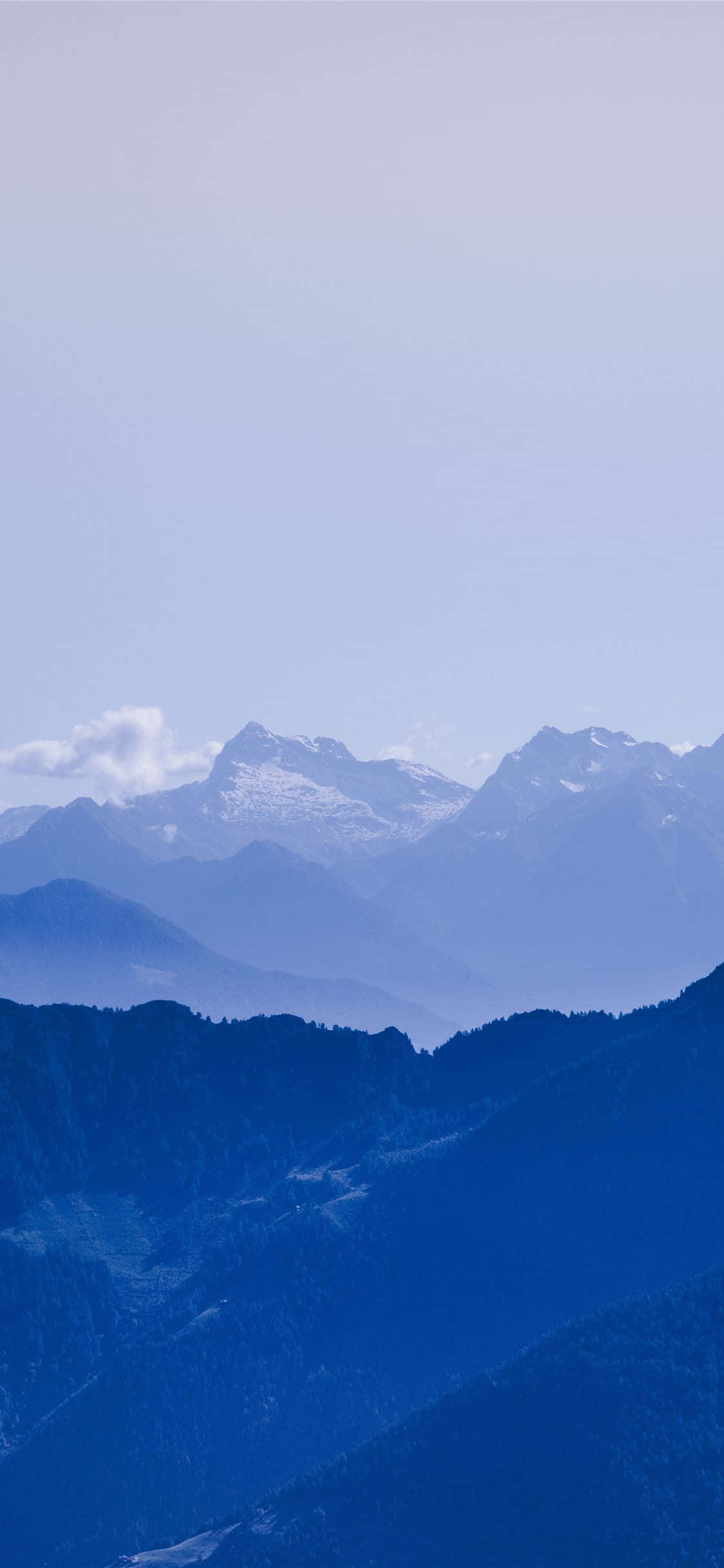 gradient iPhone, cool blue tones, snow-capped peaks, Full HD Phone Wallpaper