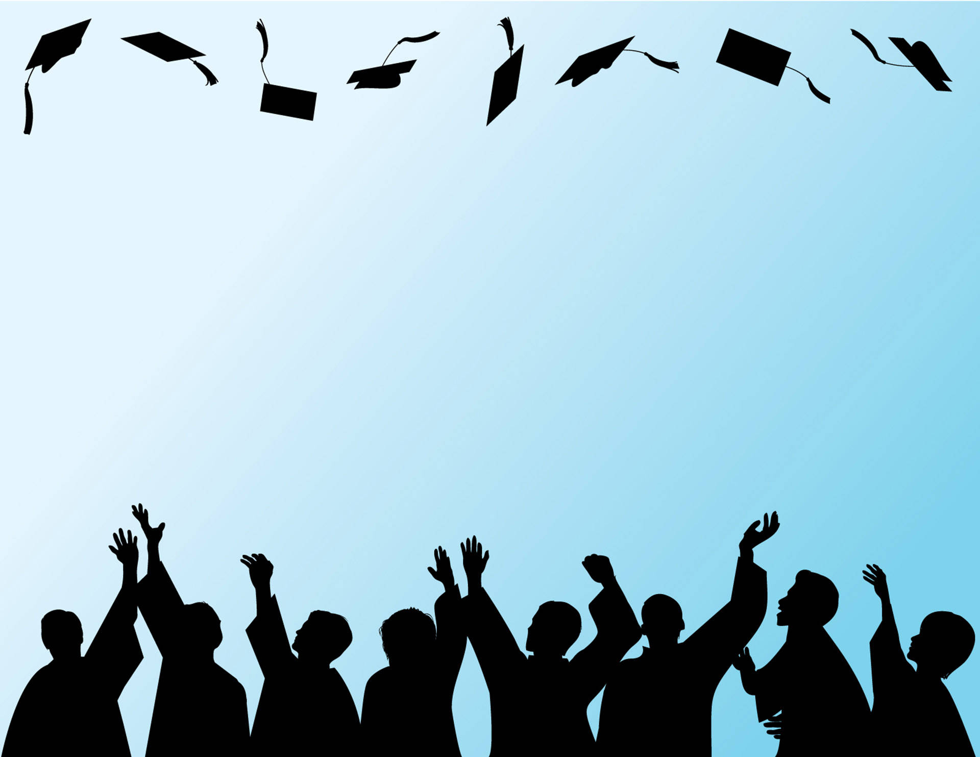 Graduation Hat Toss Celebration, graduates, caps, Full HD Desktop Wallpaper