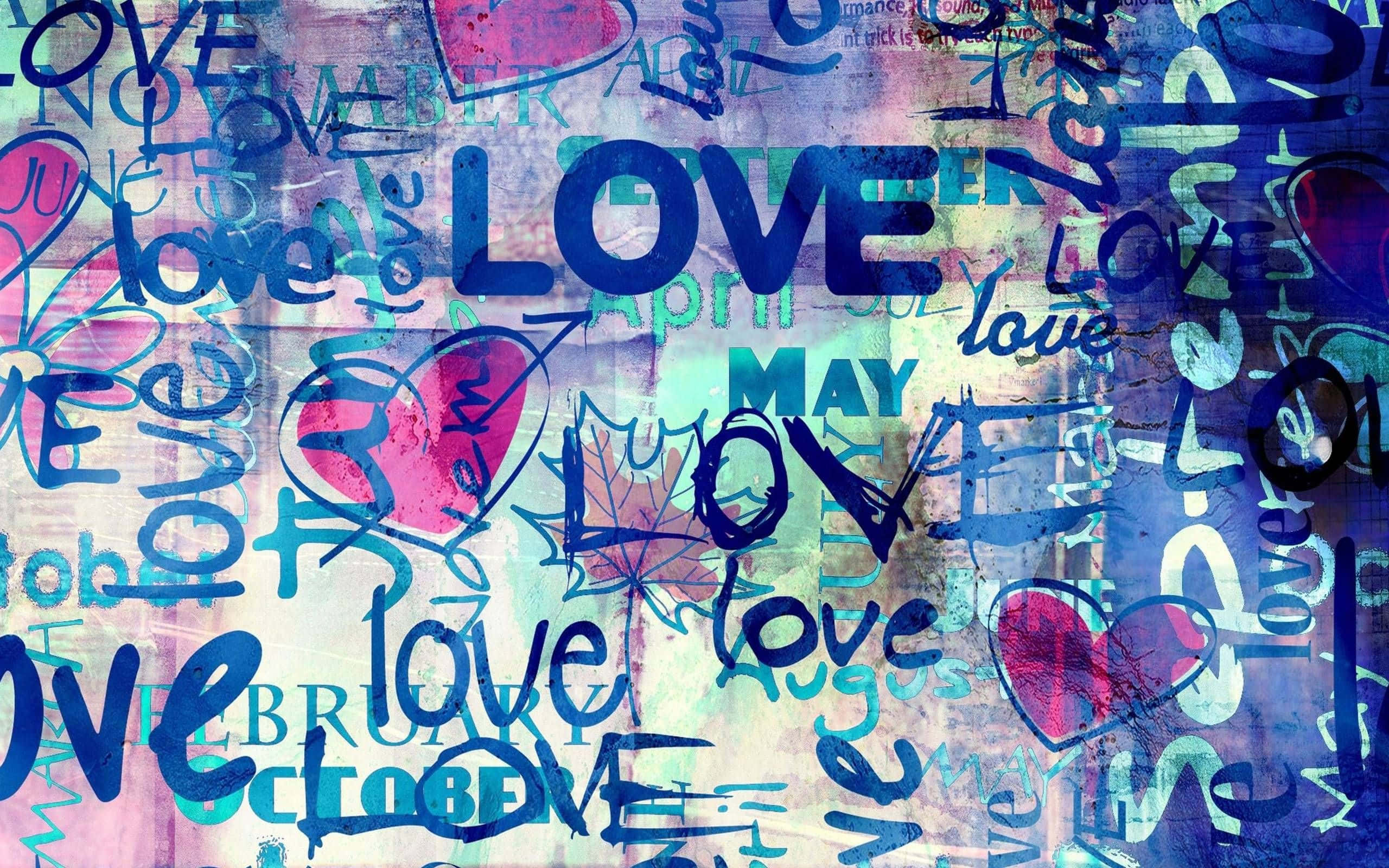 Graffiti Desktop, love, heart symbols, 2K Desktop Wallpaper