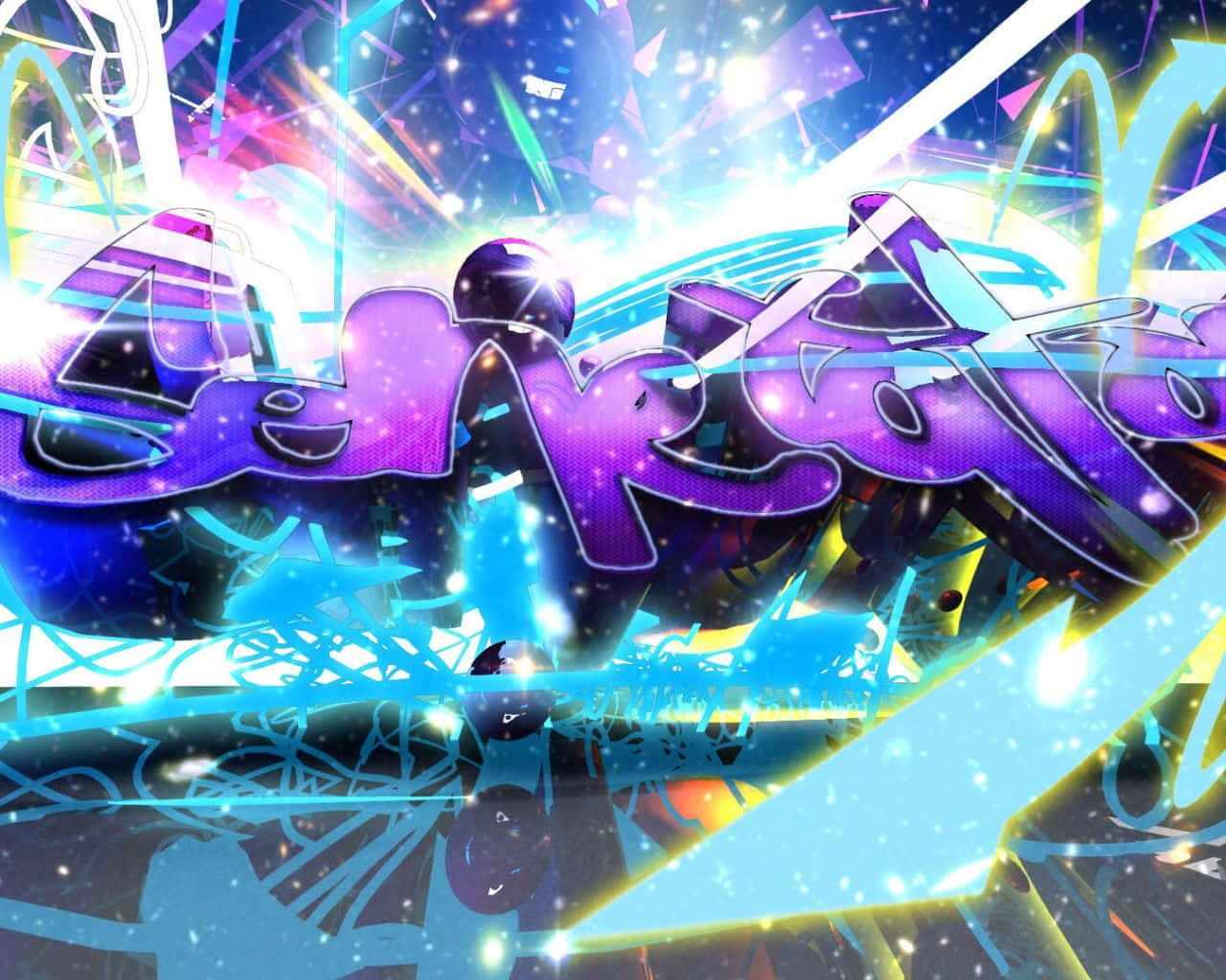 Graffiti Desktop, purple, blue, HD Desktop Wallpaper