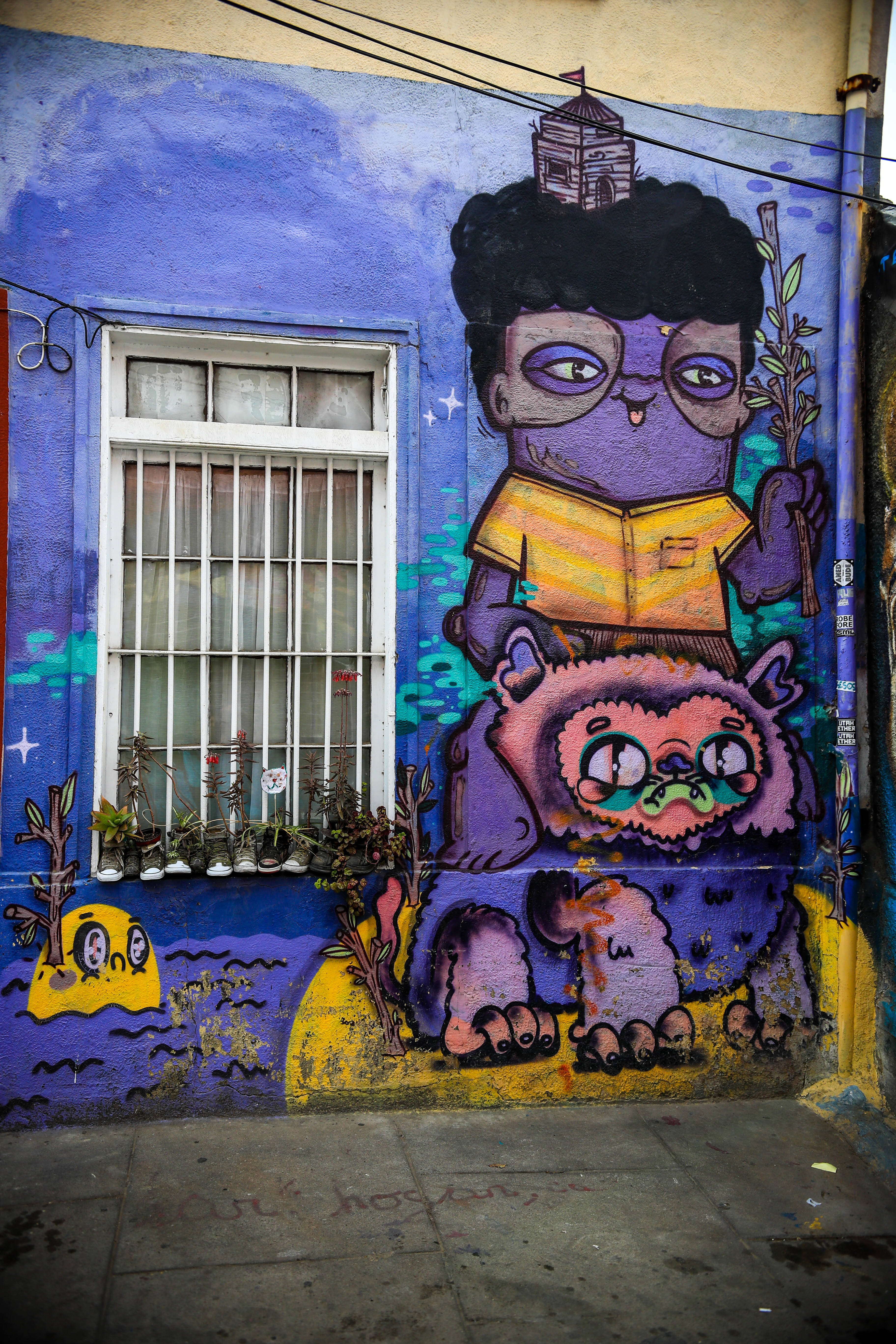 purple-skinned figure, glasses, yellow shirt, 5K Phone Wallpaper