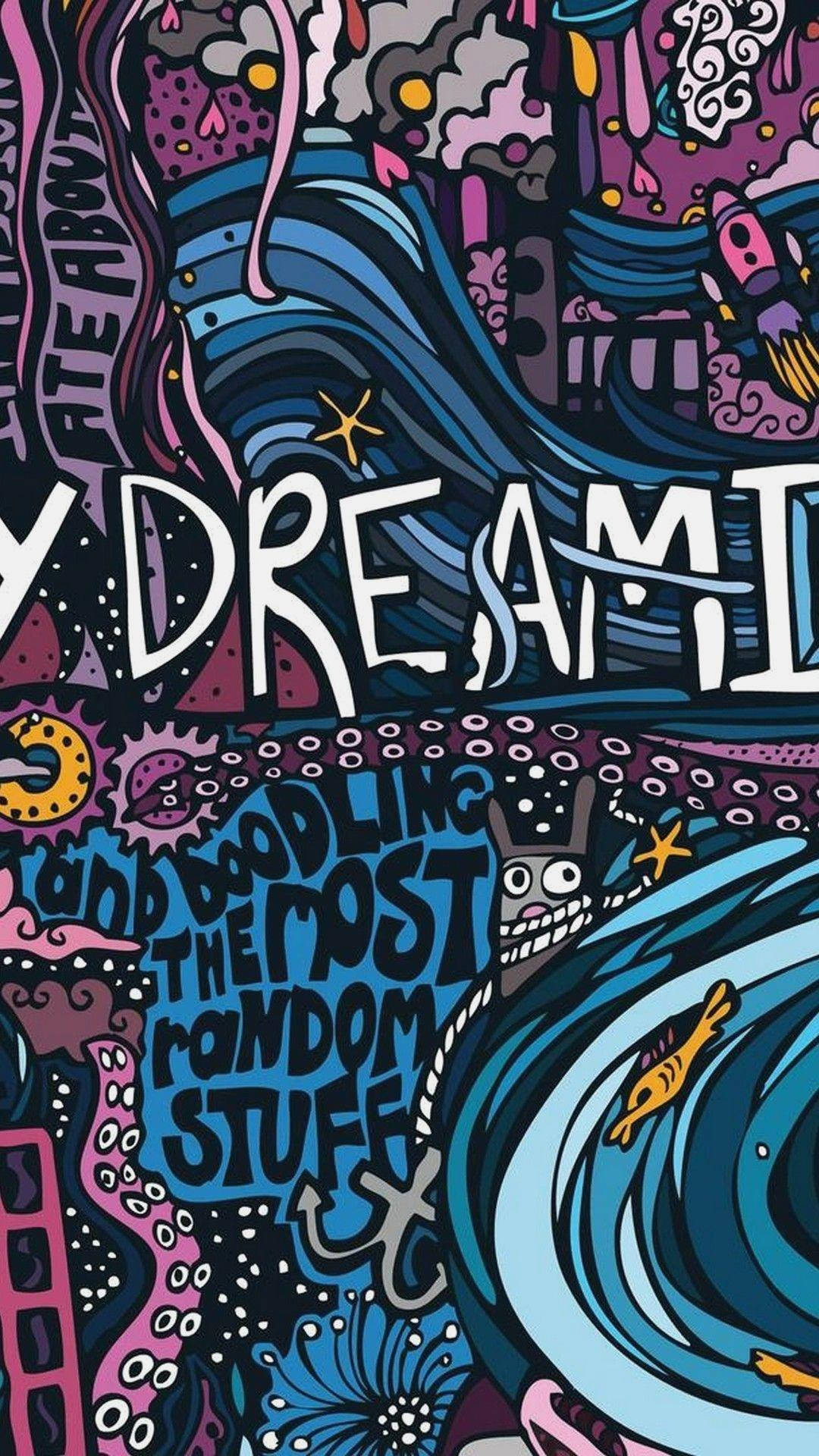 purple, blue, wall graffiti, Full HD Phone Wallpaper