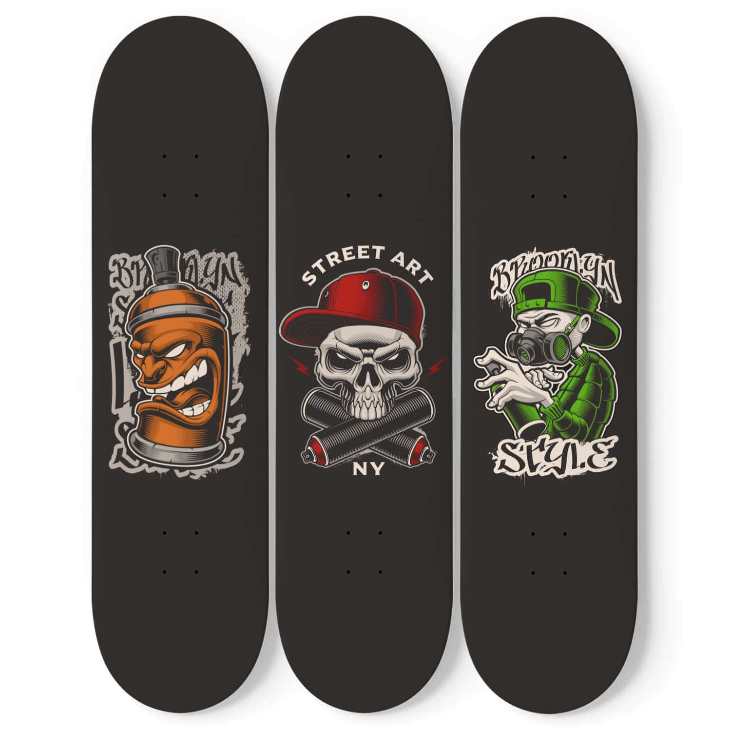 graffiti style skateboard decks, black skateboard decks, spray can skull, HD Desktop Wallpaper