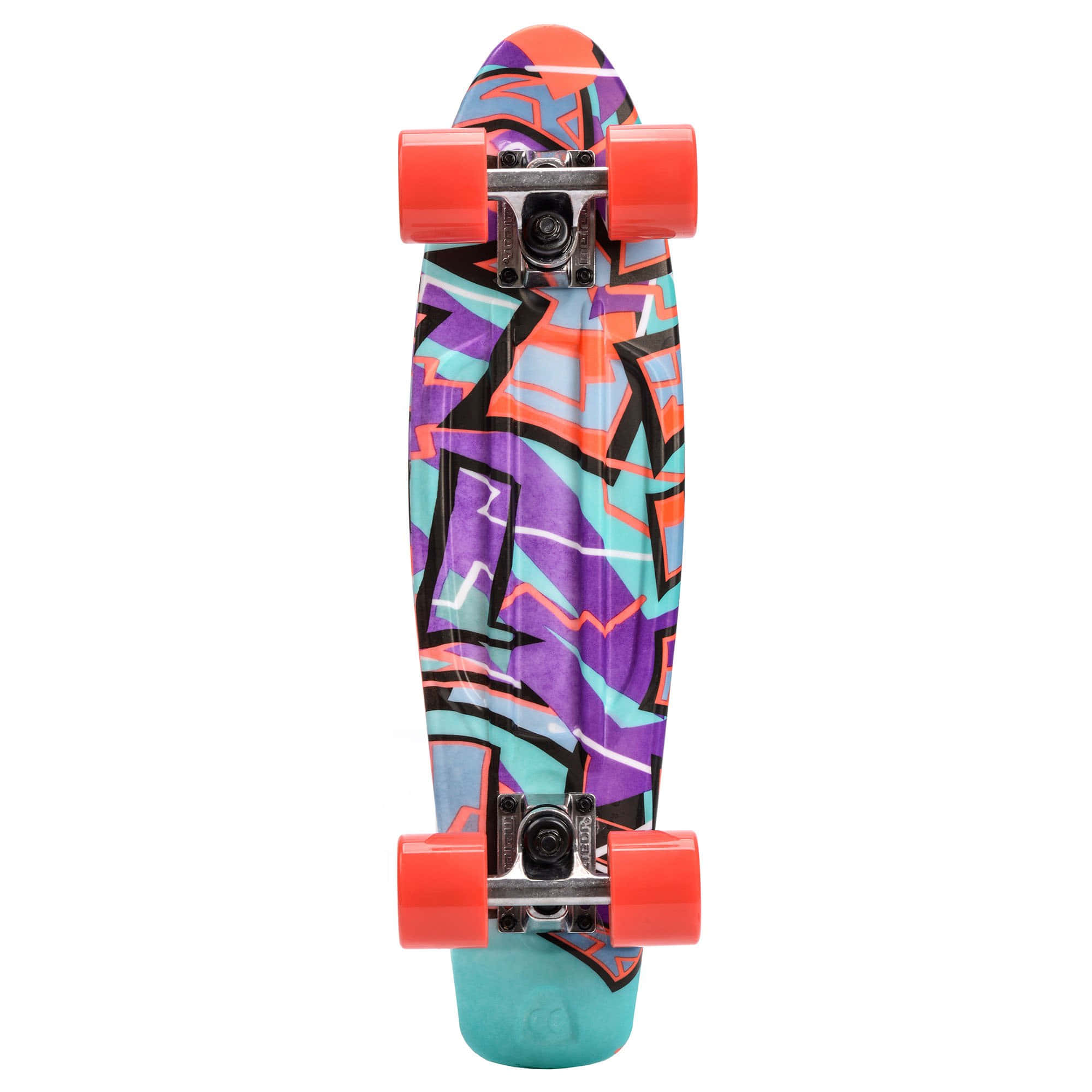 graffiti print skateboard, orange wheels, bold graffiti-style graphics, Full HD Desktop Wallpaper