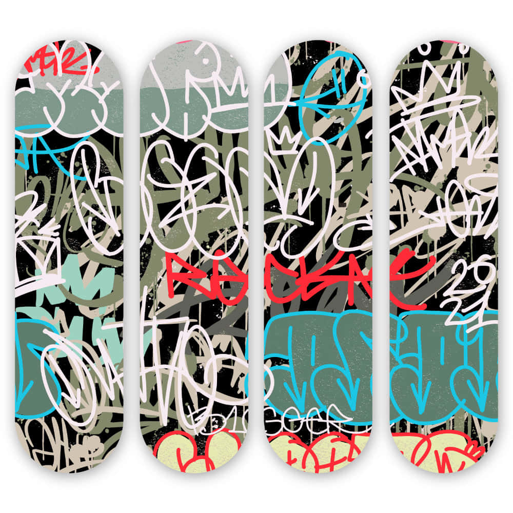 graffiti art, skateboard decks, bold red, SD Desktop Wallpaper