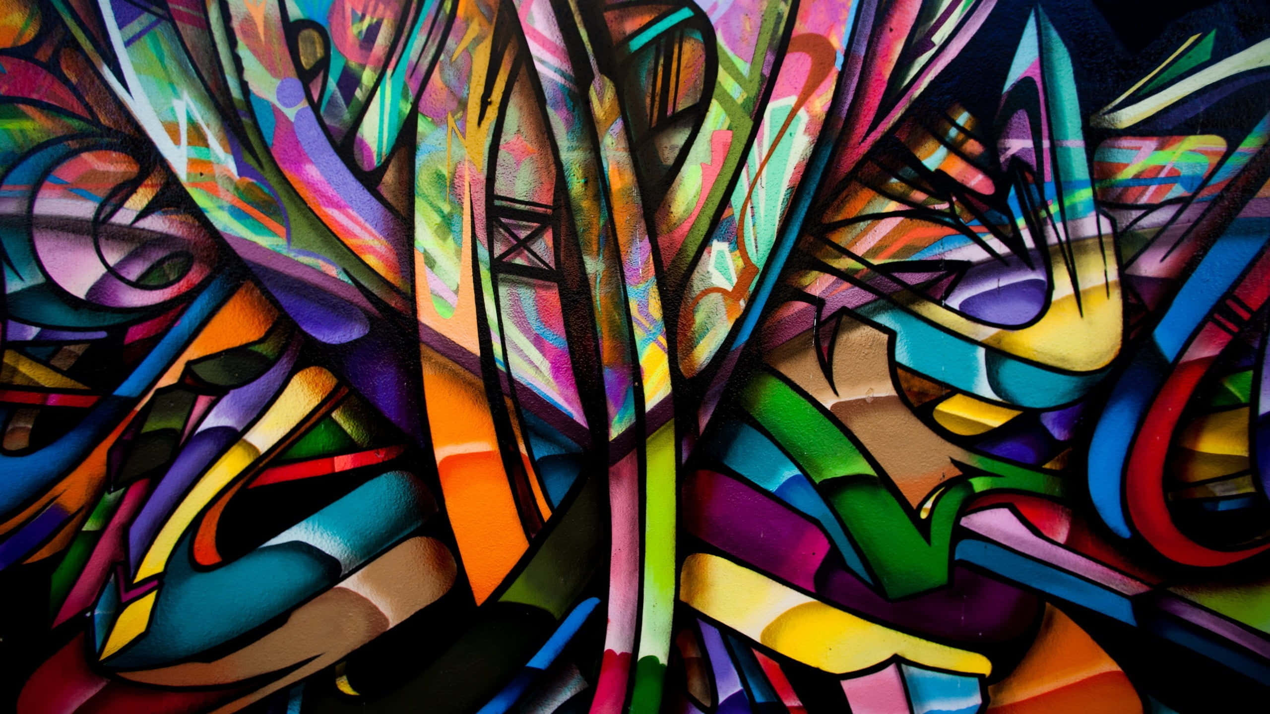 abstract graffiti, swirling multicolored streaks, bold strokes, 2K Desktop Wallpaper