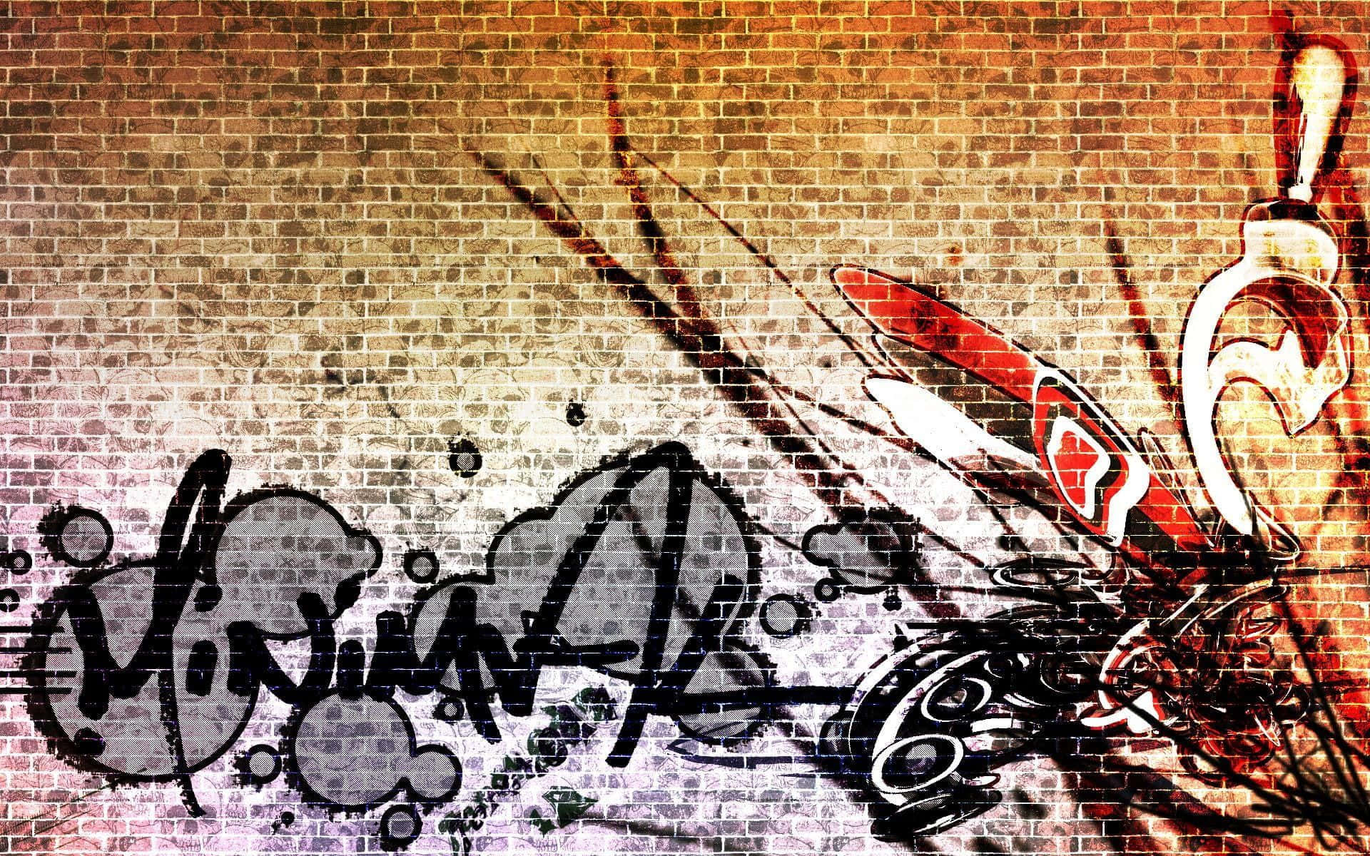 graffiti wall art, abstract doodles, bold black tags, Full HD Desktop Wallpaper