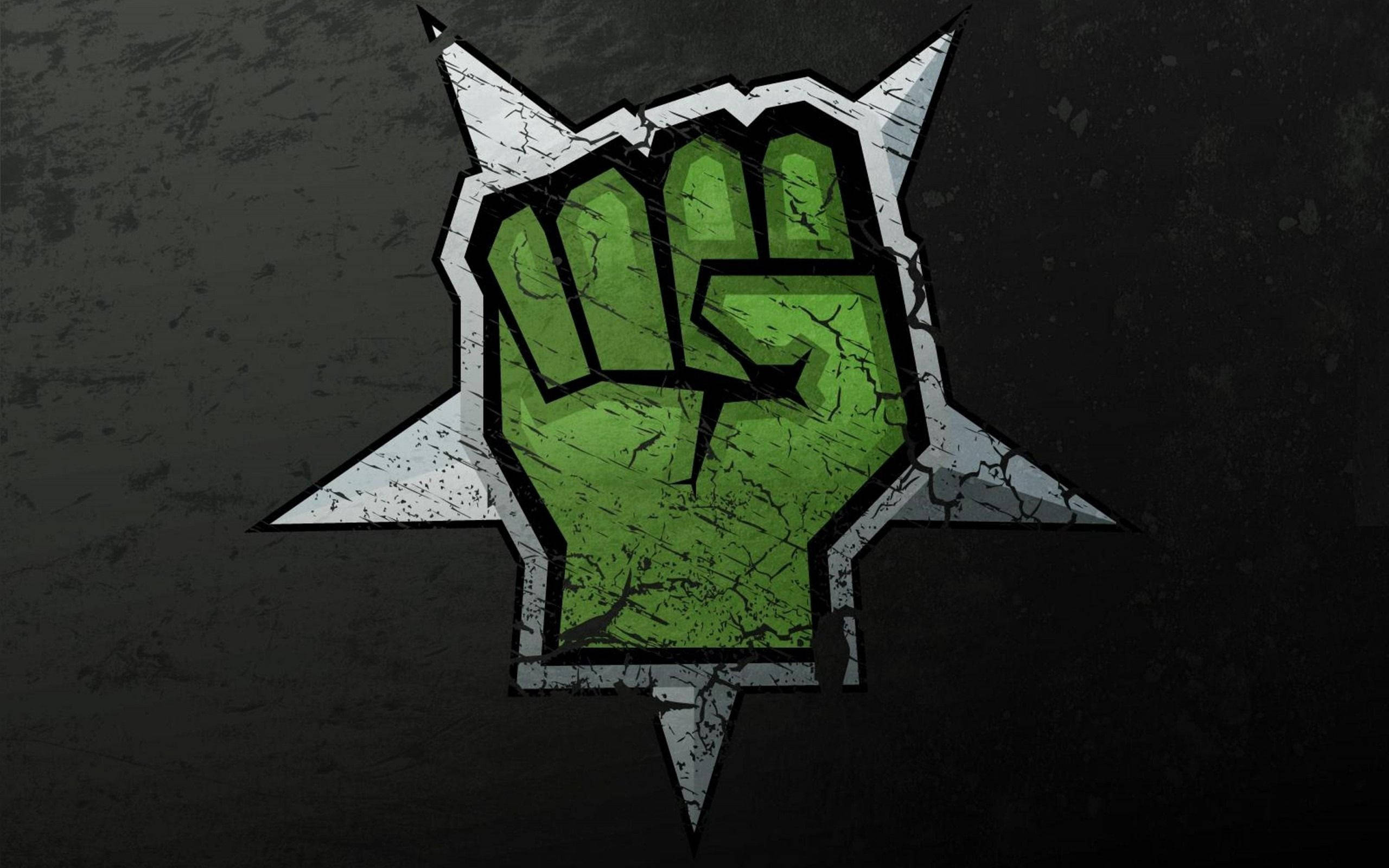 green fist, white starburst, cracked, 2K Desktop Wallpaper