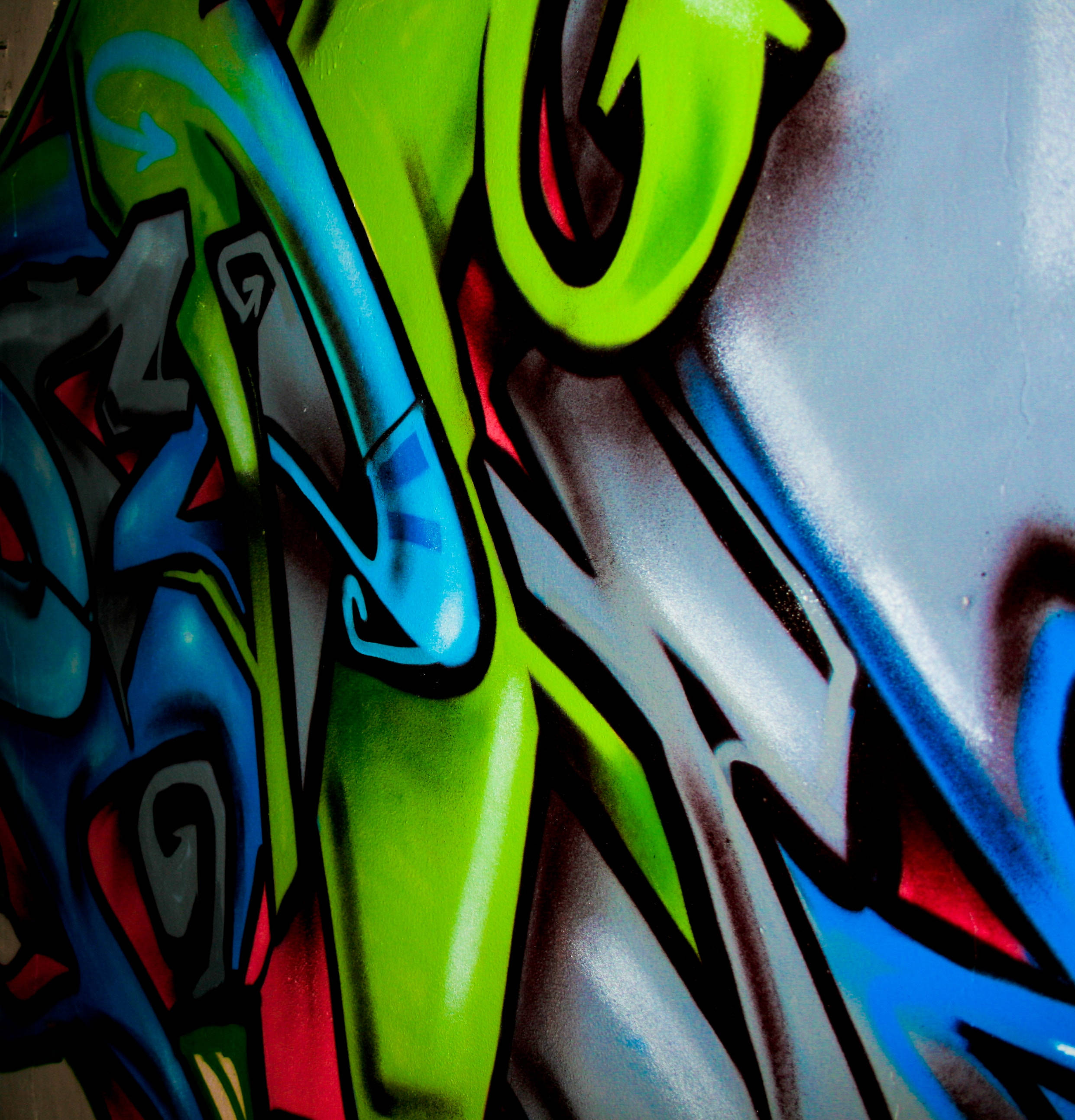 neon green, blue, red, 2K Phone Wallpaper