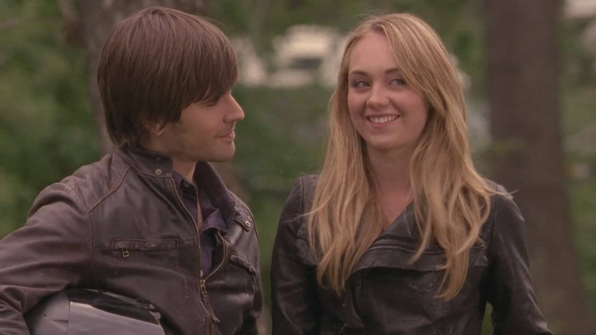 Graham Wardle, leather jackets, wooded area, Full HD Desktop Wallpaper