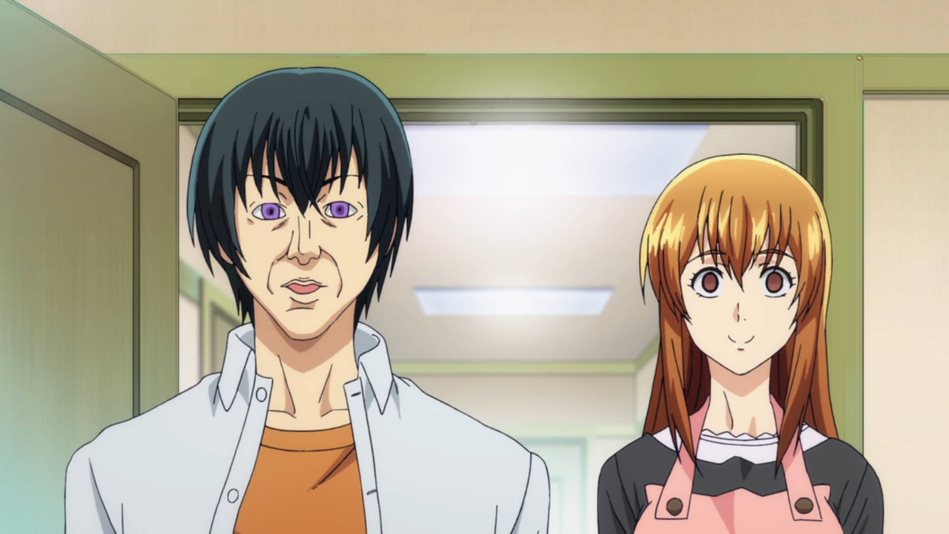 Grand Blue, purple eyes, black hair, Full HD Desktop Wallpaper