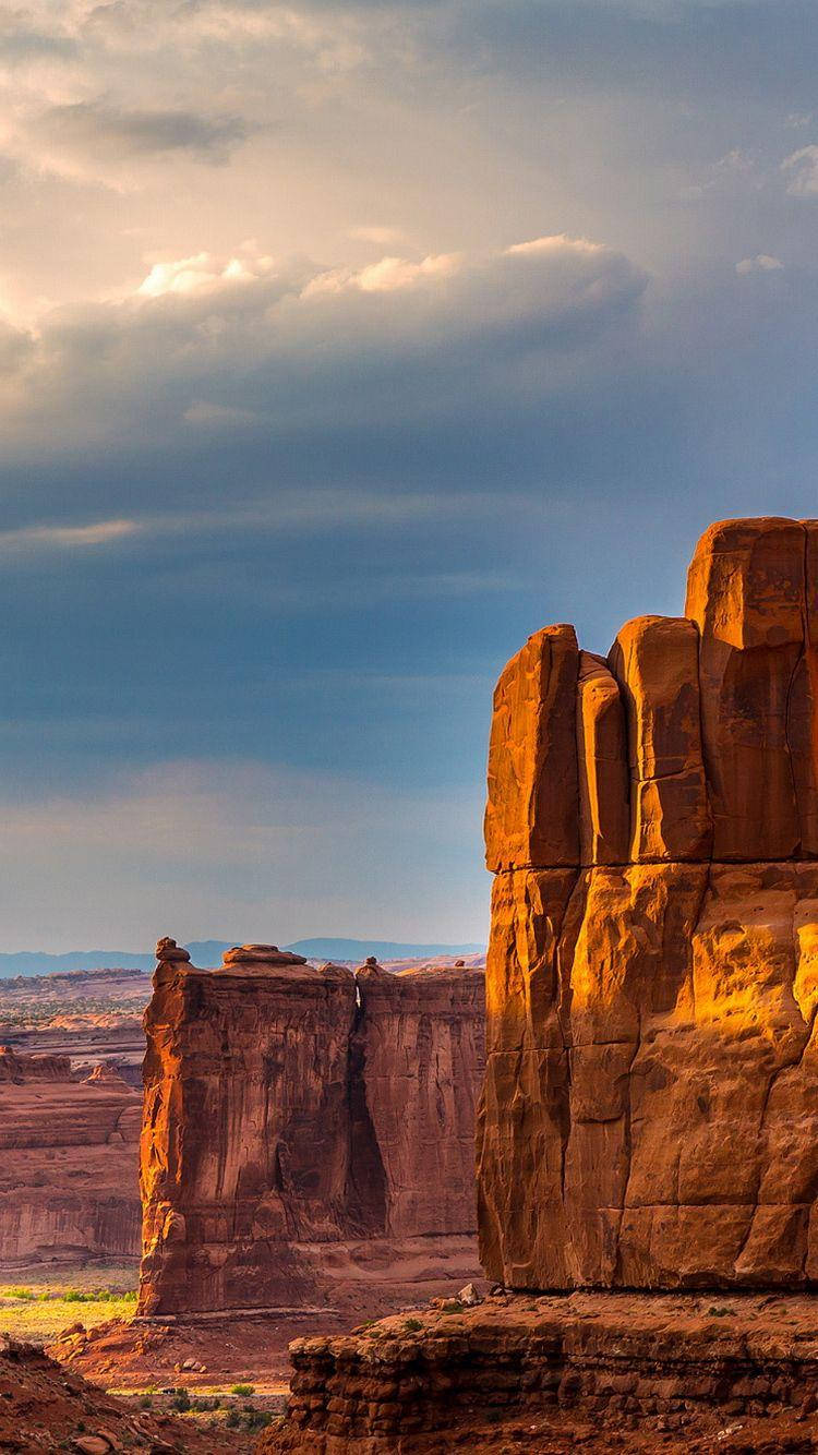 Grand Canyon, red sandstone formations, dramatic blue sky, HD Phone Wallpaper