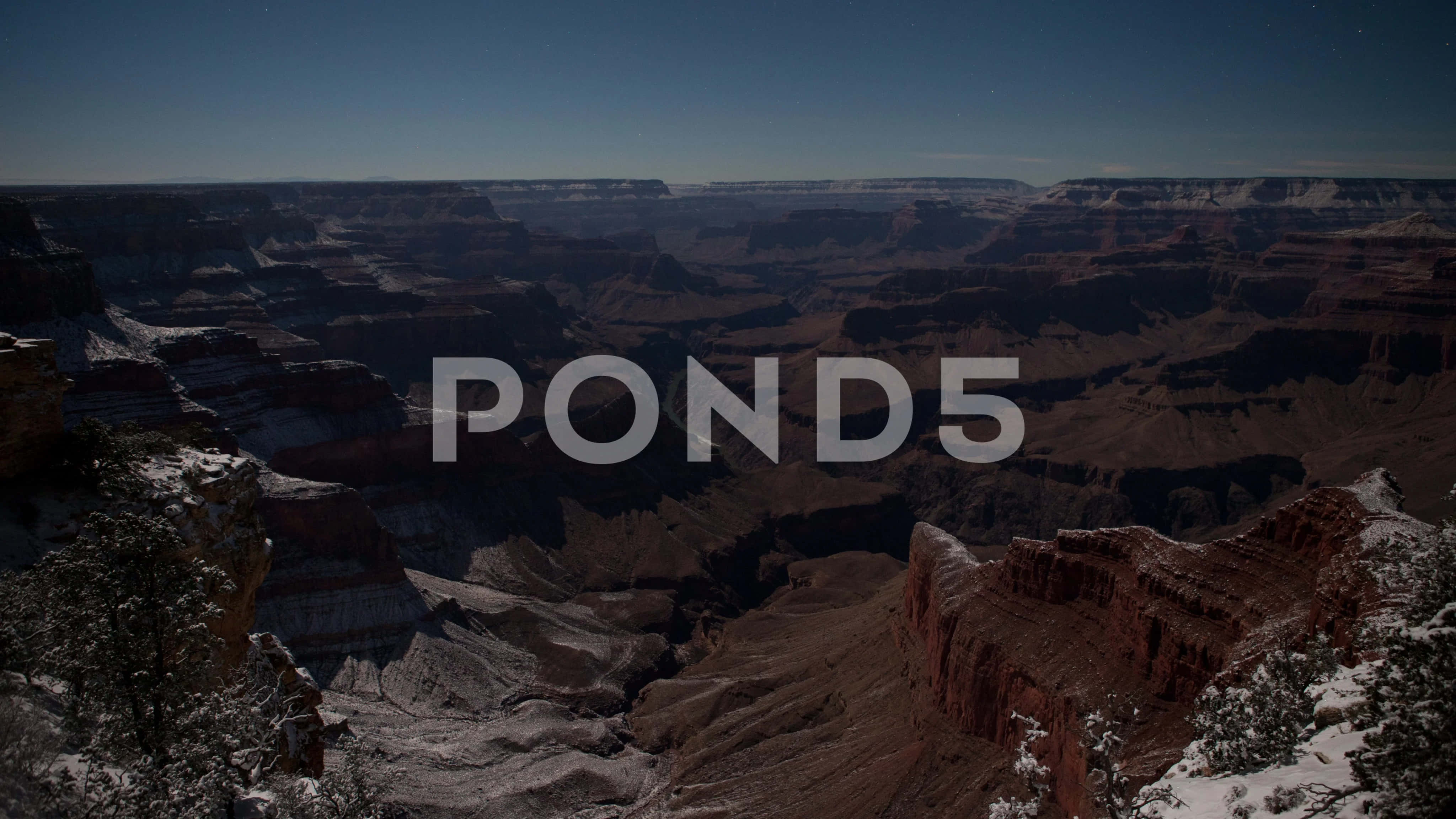 Grand Canyon, starry night sky, snow-dusted canyon, 4K Desktop Wallpaper