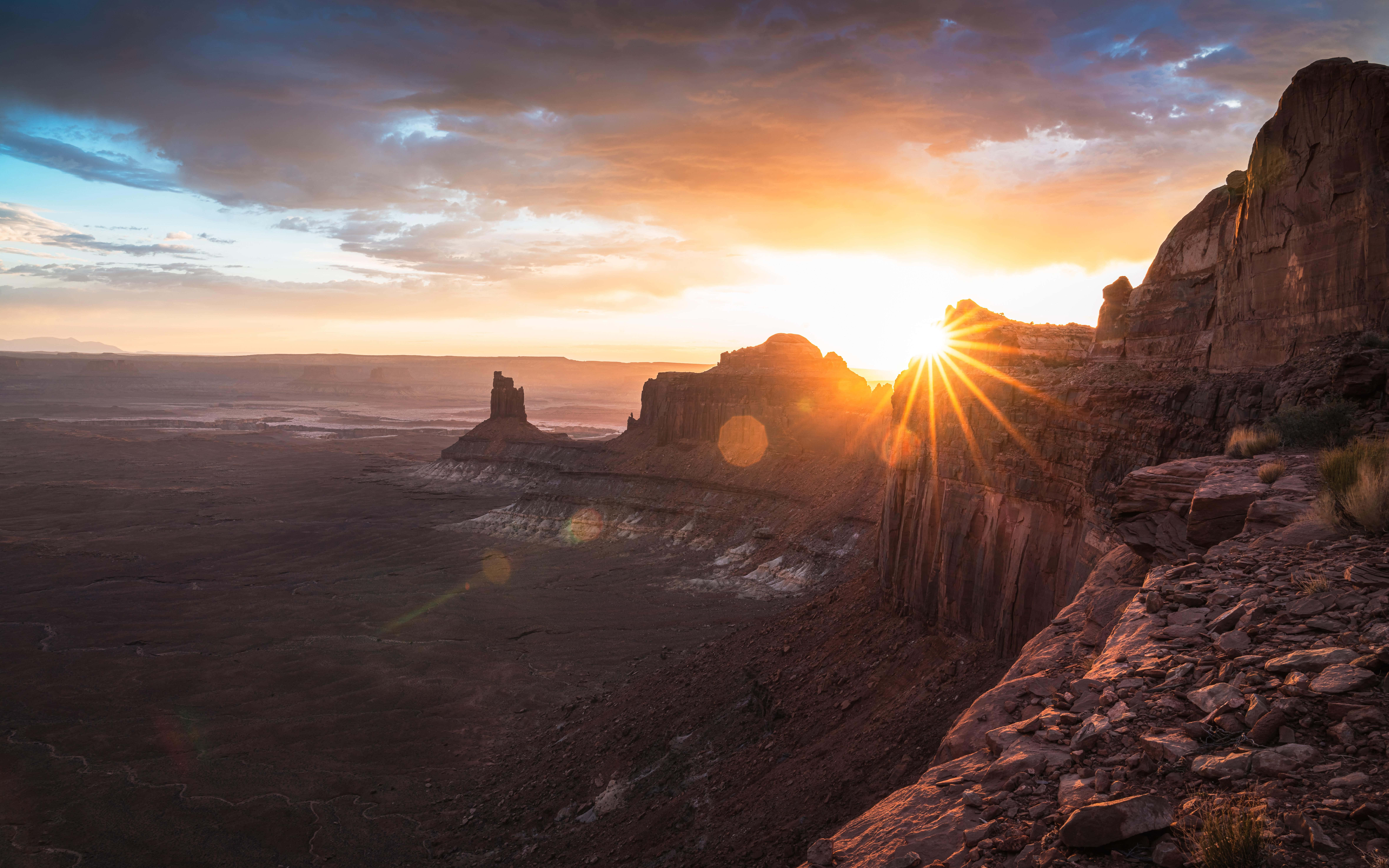 Grand Canyon, sunset, golden glow, 8K Desktop Wallpaper
