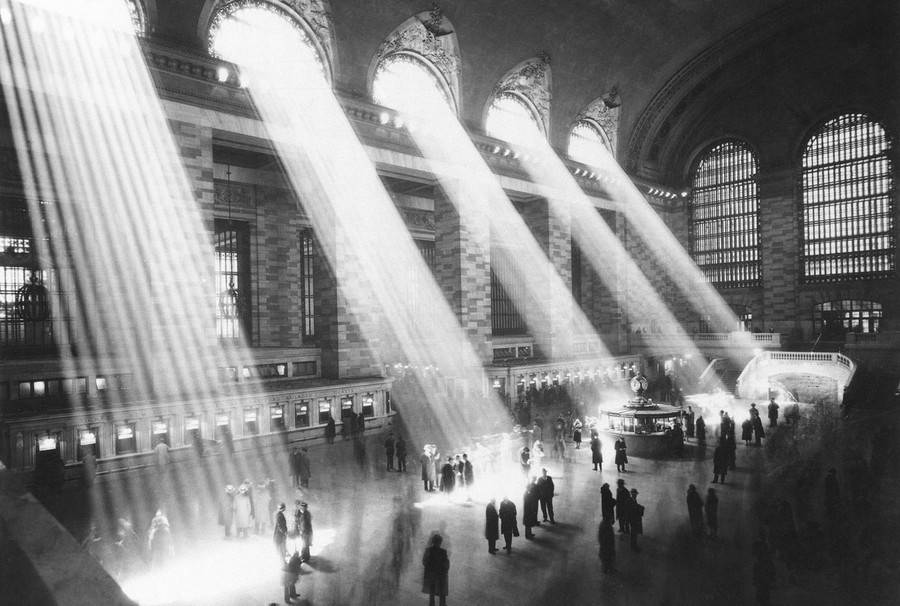 Grand Central Station, vaulted ceiling, sunlight, SD Desktop Wallpaper