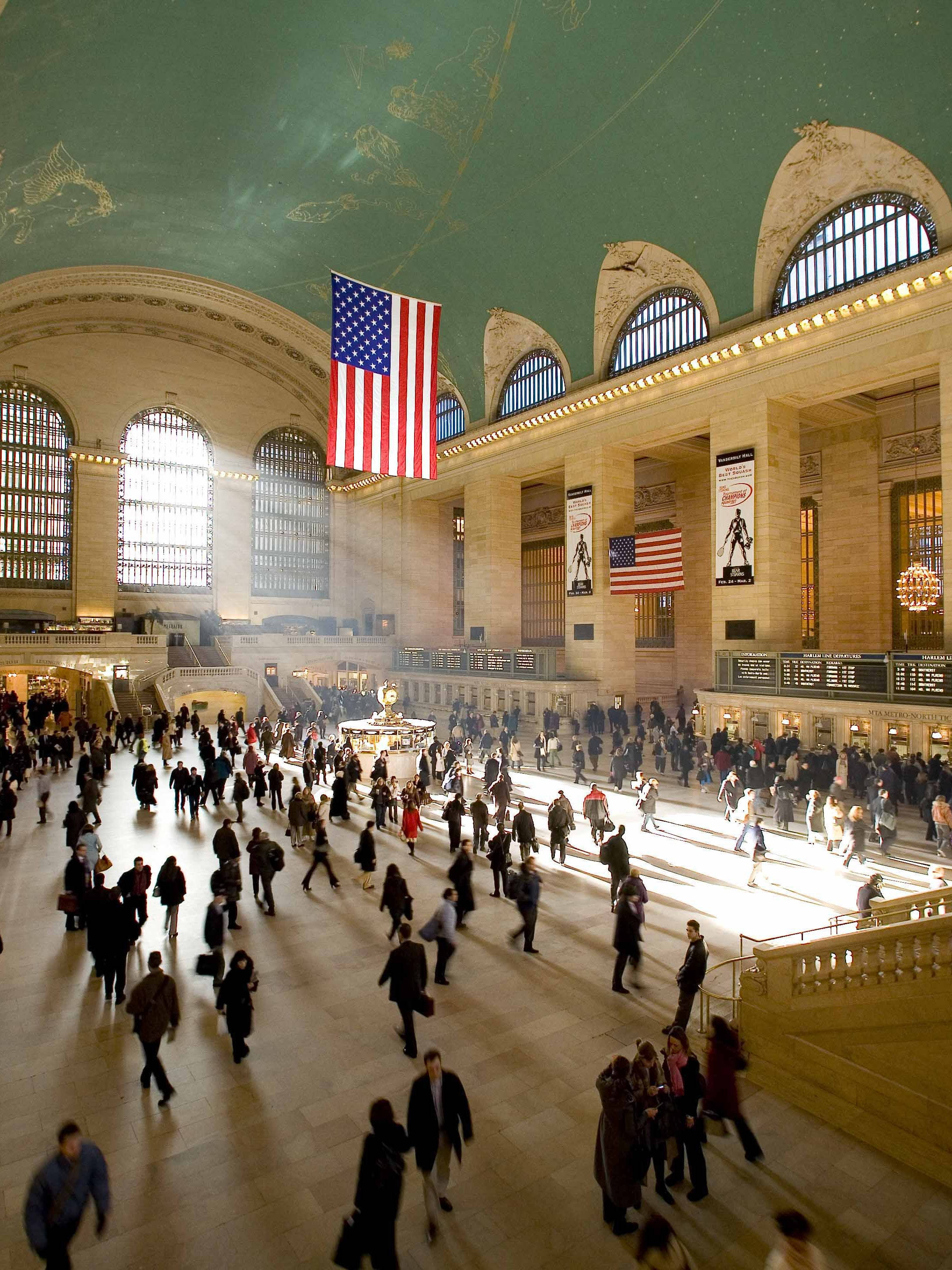 Grand Central Station, afternoon, high arched ceilings, 2K Phone Wallpaper