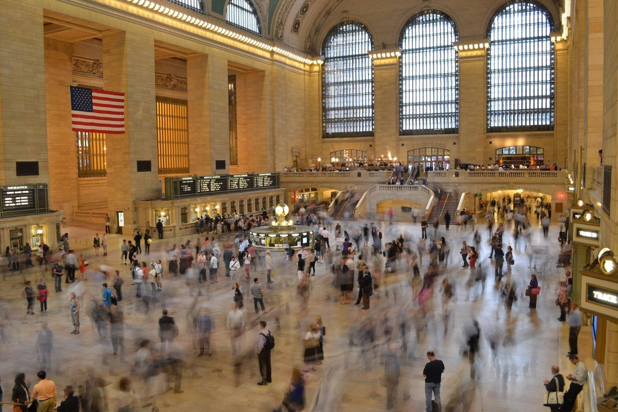 Grand Central Terminal, marble hall, arched windows, Full HD Desktop Wallpaper