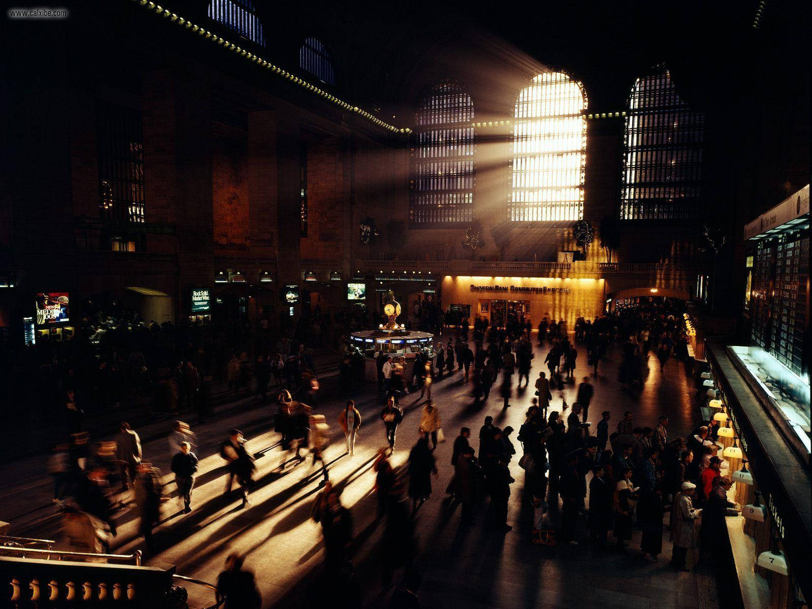 Grand Central Terminal, arched windows, sunlight beams, HD Desktop Wallpaper