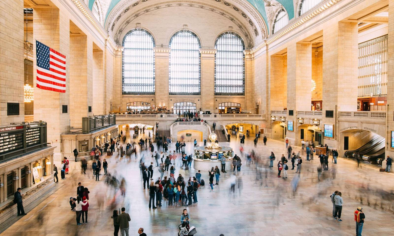 Grand Central Terminal, arched ceiling, marble floors, HD Desktop Wallpaper