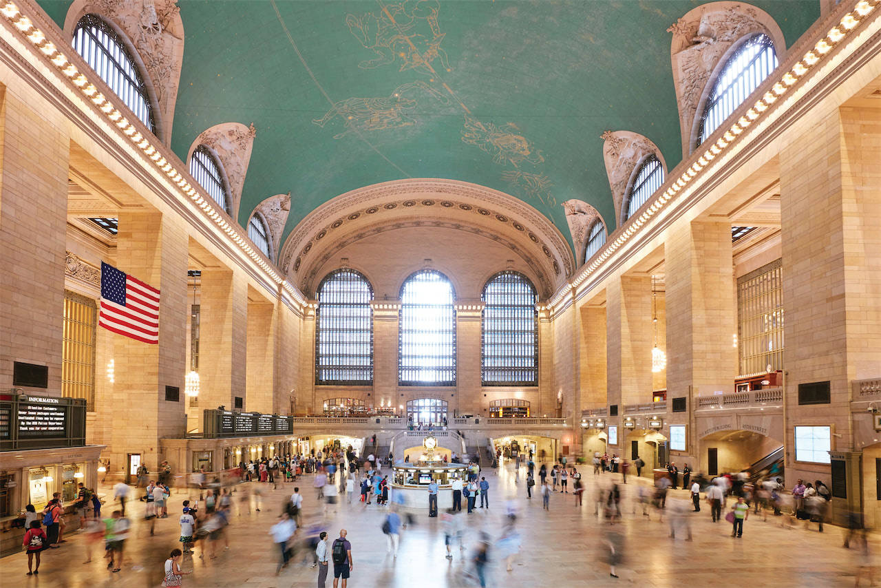 Grand Central Terminal, vaulted ceiling, celestial murals, HD Desktop Wallpaper