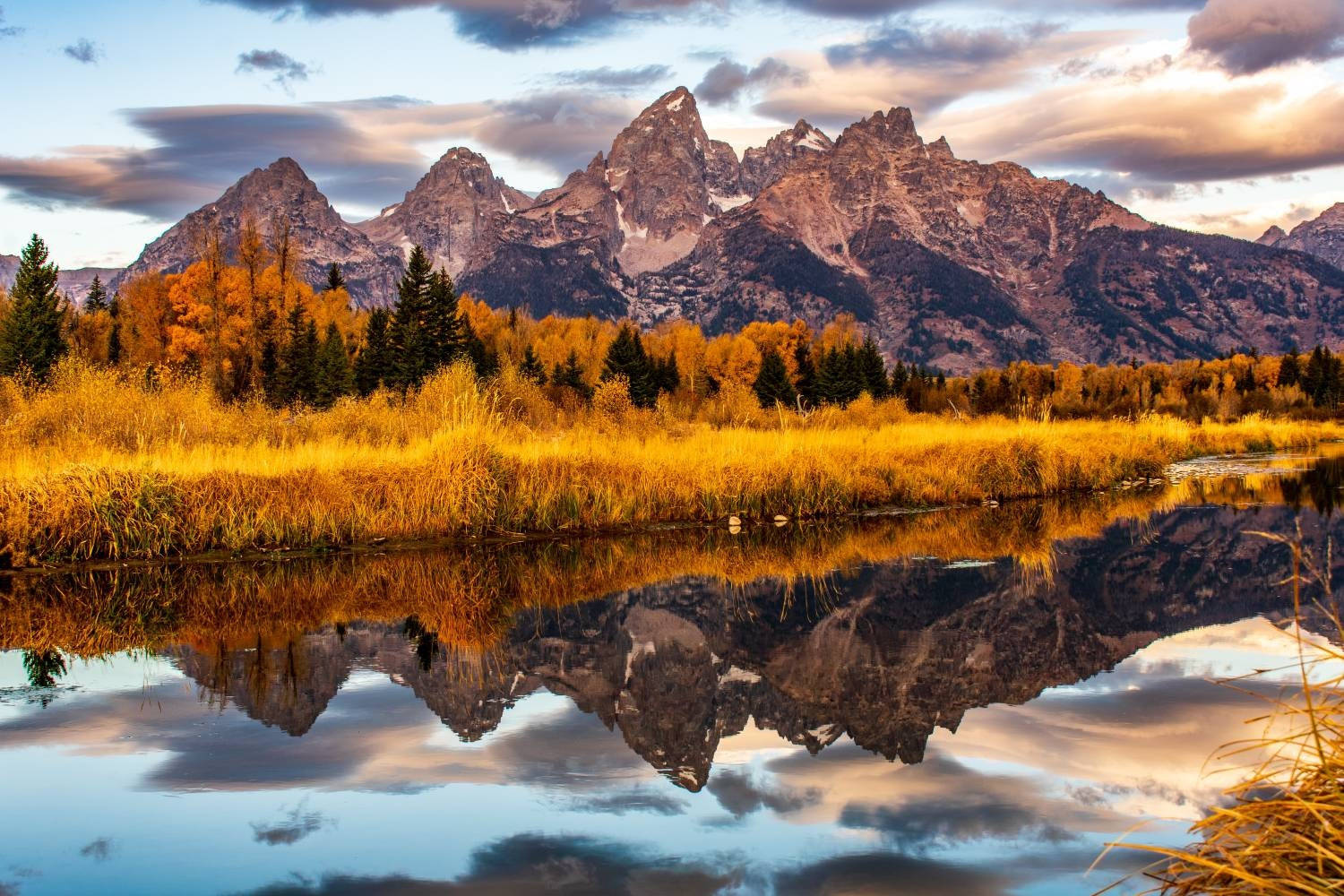 Grand Teton National Park, autumn, Grand Teton mountains, HD Desktop Wallpaper