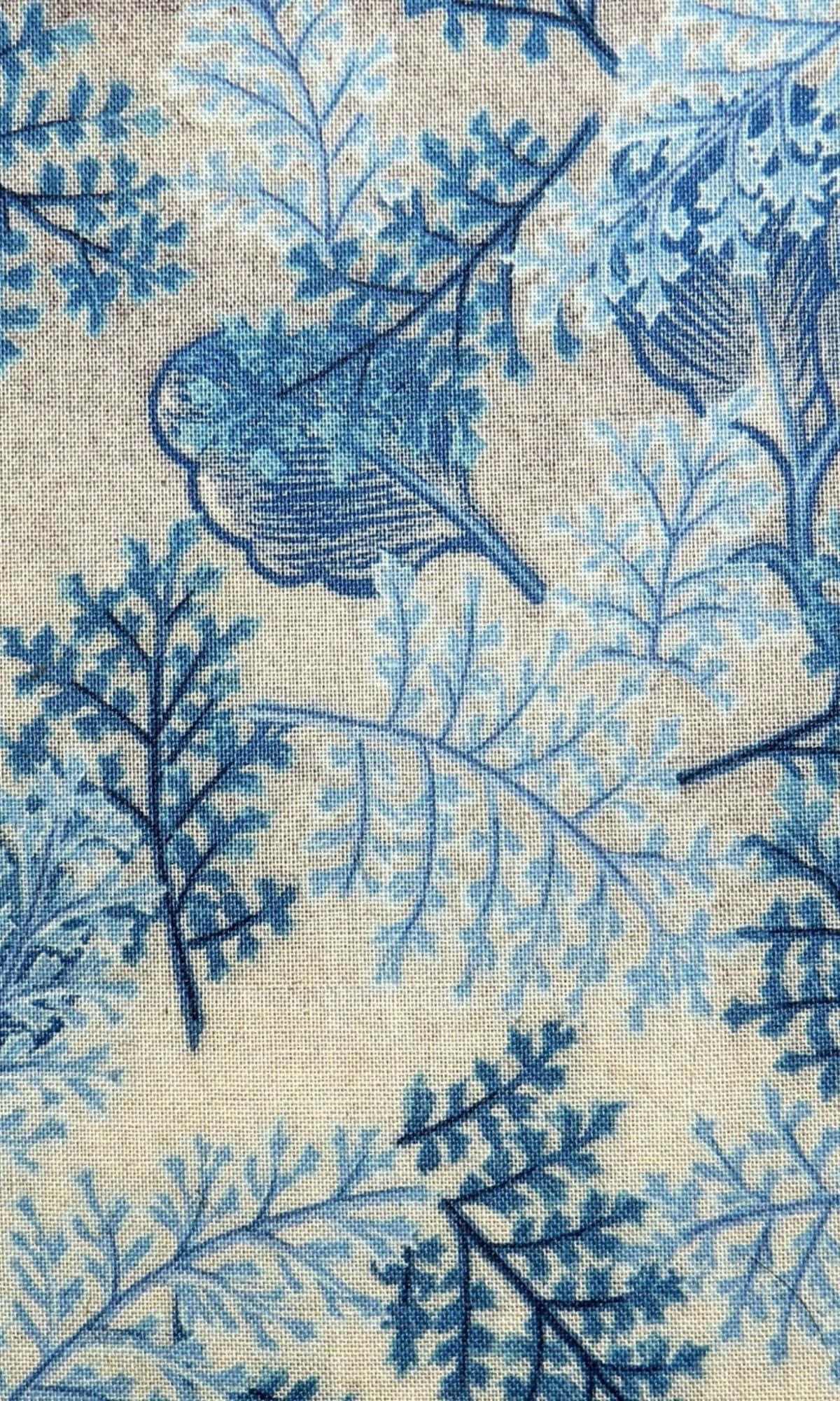 Grand Teton National Park, blue botanical patterns, textured beige fabric, Full HD Phone Wallpaper