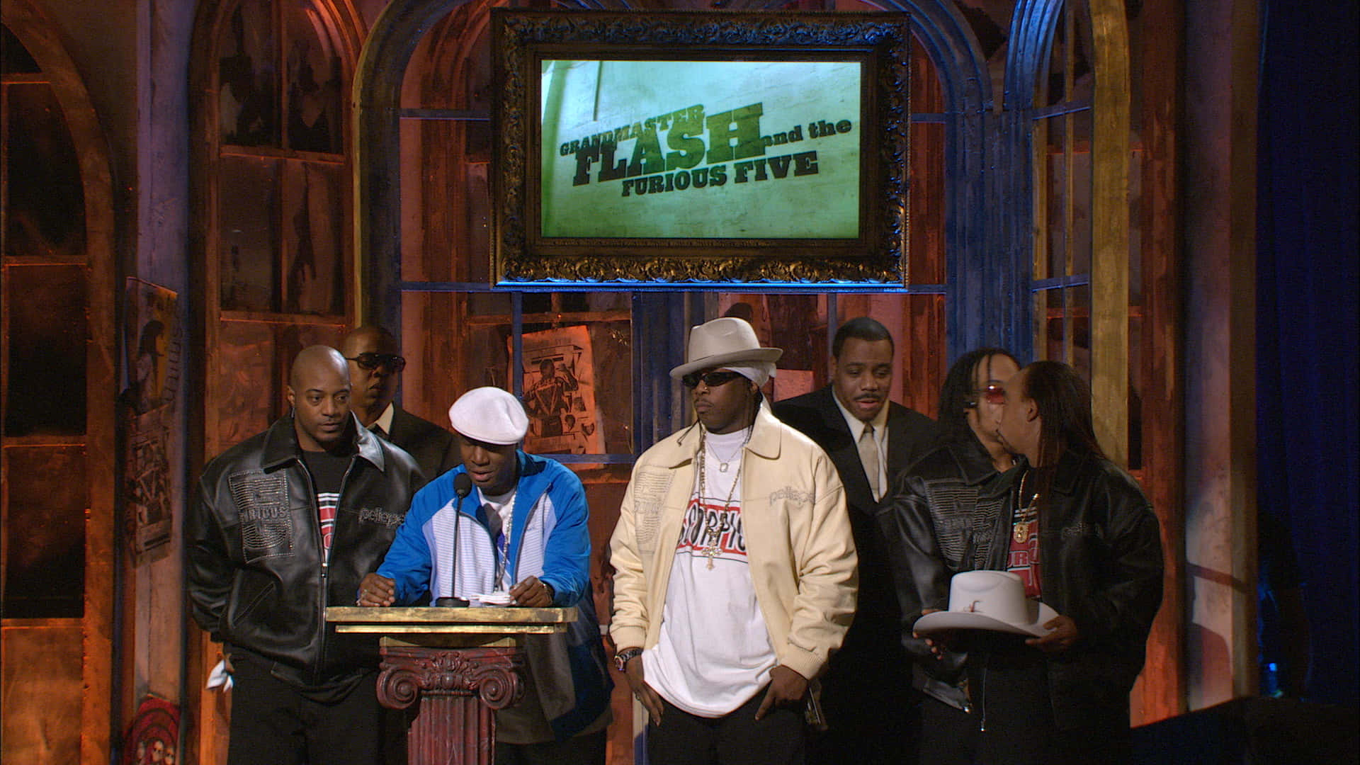 Grandmaster Flash and the Furious Five, stage, framed screen, Full HD Desktop Wallpaper