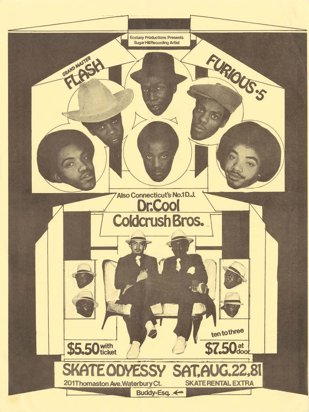 Grandmaster Flash and the Furious Five, 1981, concert poster, HD Phone Wallpaper