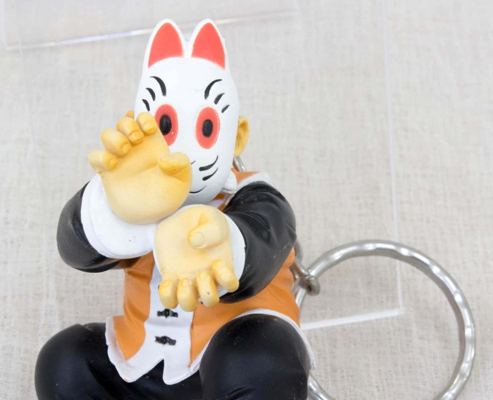 Grandpa Gohan, white cat-faced figurine, black and orange outfit, HD Desktop Wallpaper