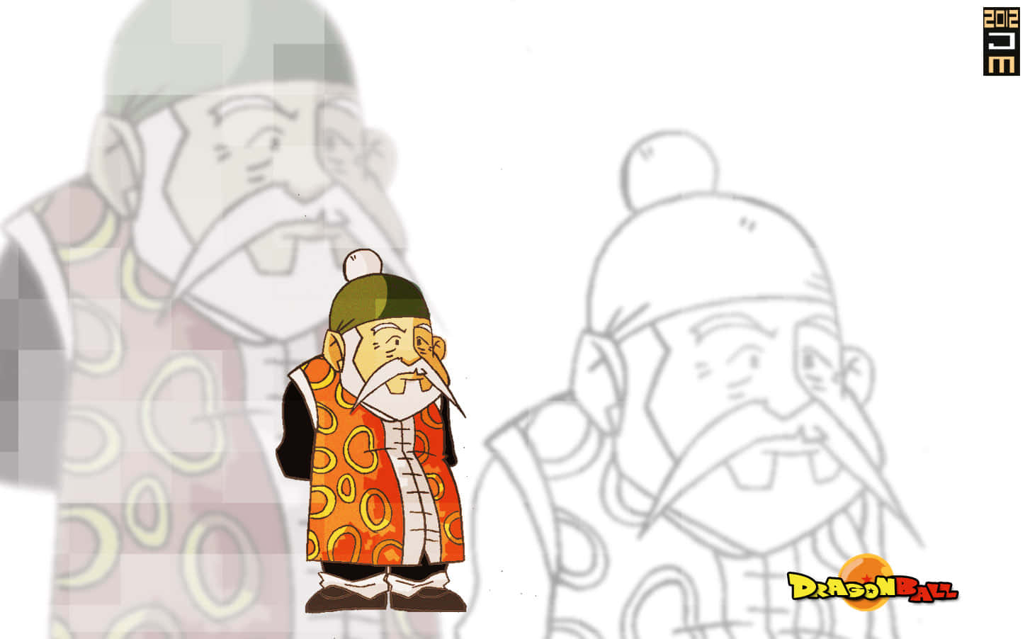 Grandpa Gohan, long white beard, green hat, HD Desktop Wallpaper