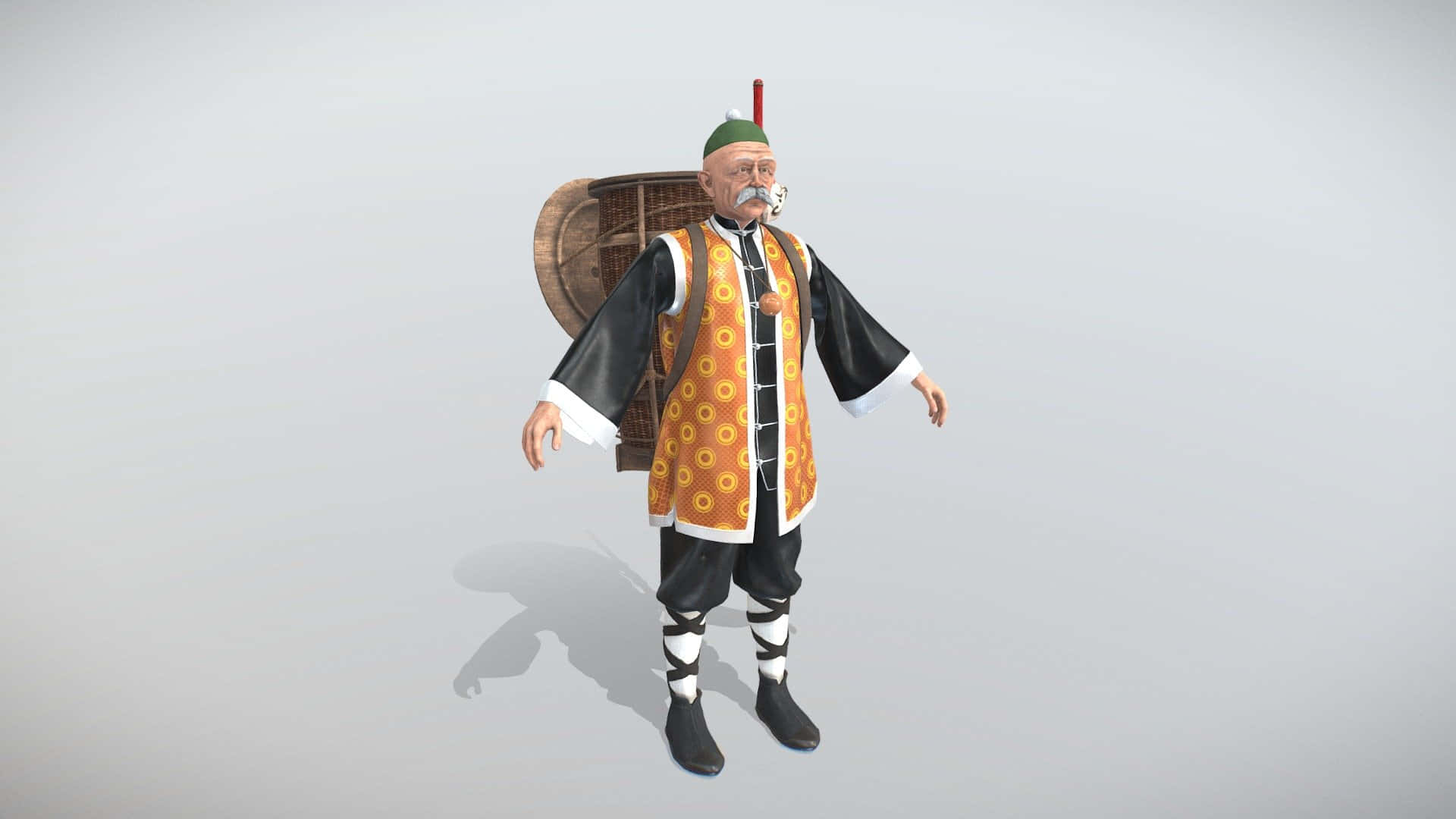 Grandpa Gohan, 3d-rendered, ornate traditional attire, Full HD Desktop Wallpaper
