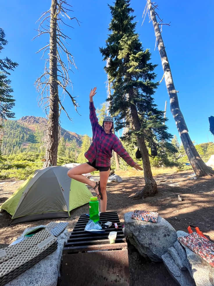 Granola Aesthetic, camping joy, plaid shirt, SD Phone Wallpaper