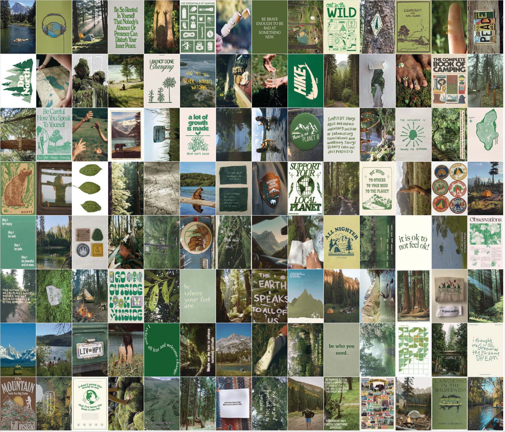 Granola Girl Aesthetic, nature-themed posters, forests, HD Desktop Wallpaper