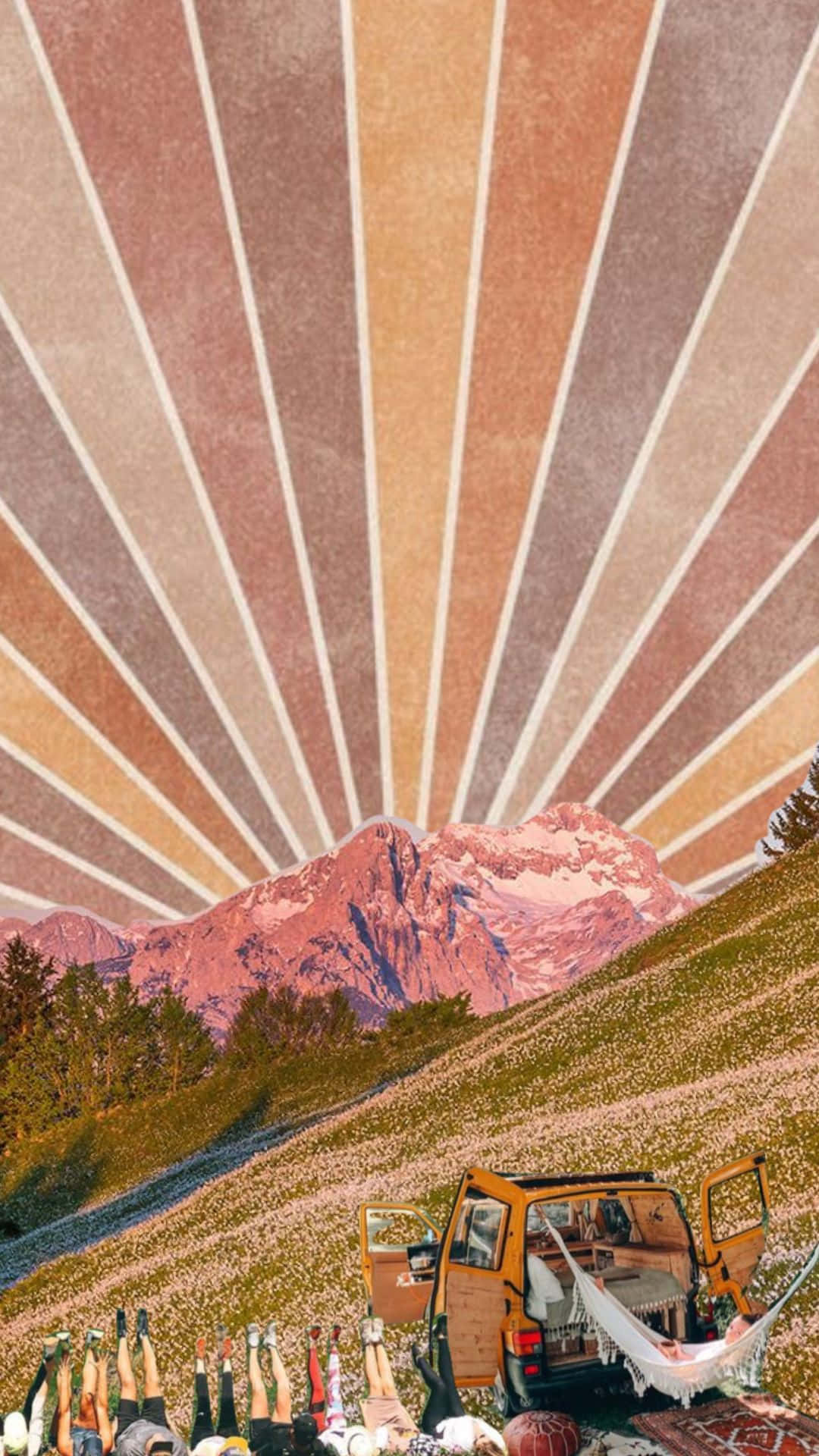 Granola Girl Aesthetic, mountain van life, vintage van, Full HD Phone Wallpaper