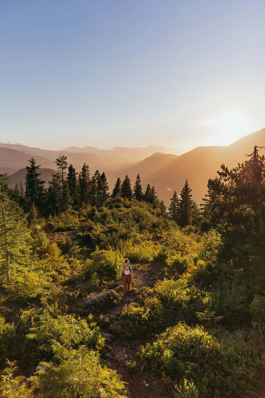 Granola Girl, mountain sunrise, winding trail, HD Phone Wallpaper