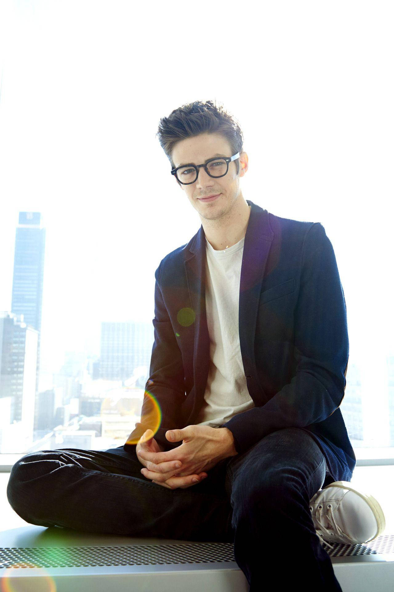 Grant Gustin, magazine photoshoot, windowsill, Full HD Phone Wallpaper