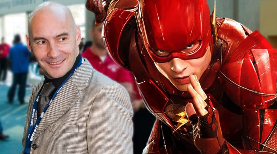 Grant Morrison, checkered suit, shiny red suit, SD Desktop Wallpaper