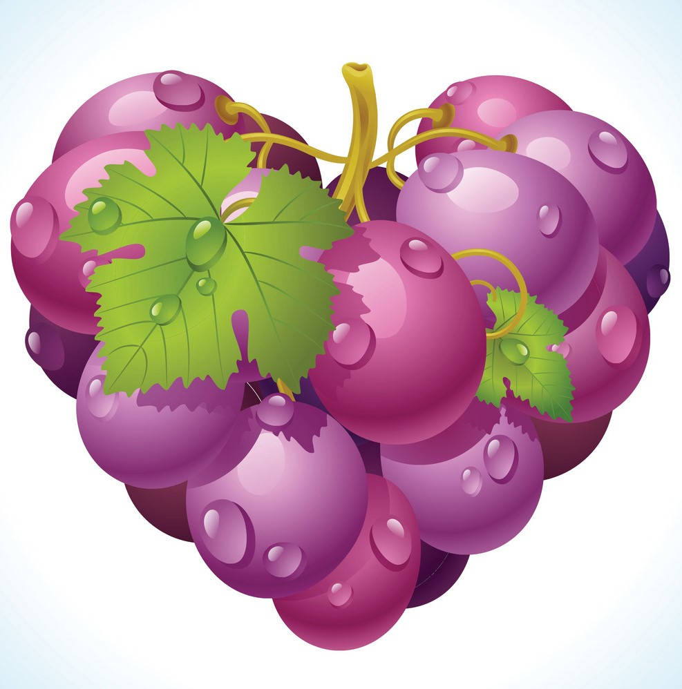 heart shape grape, purple grapes, green leaves, SD Phone Wallpaper