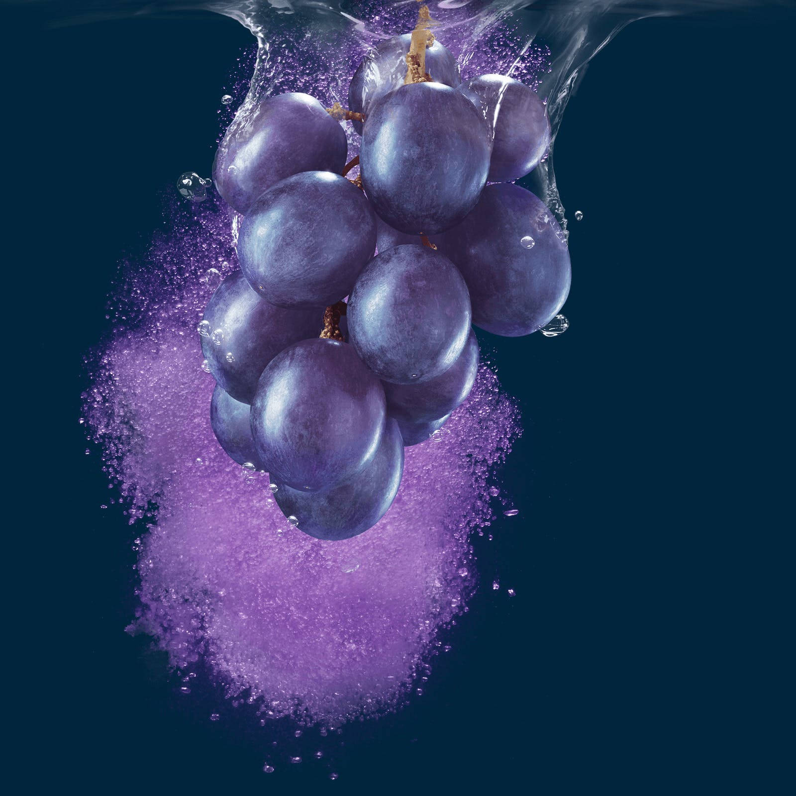 grape, plump purple grapes, deep blue water, HD Desktop Wallpaper